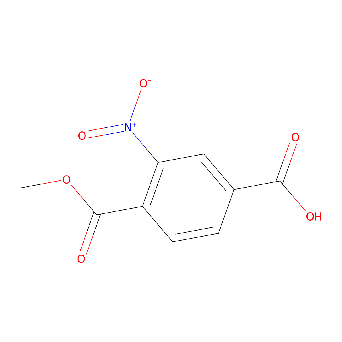 Methyl hydrogen 2-nitroterephthalate molecular structure, CAS 35092-89-8