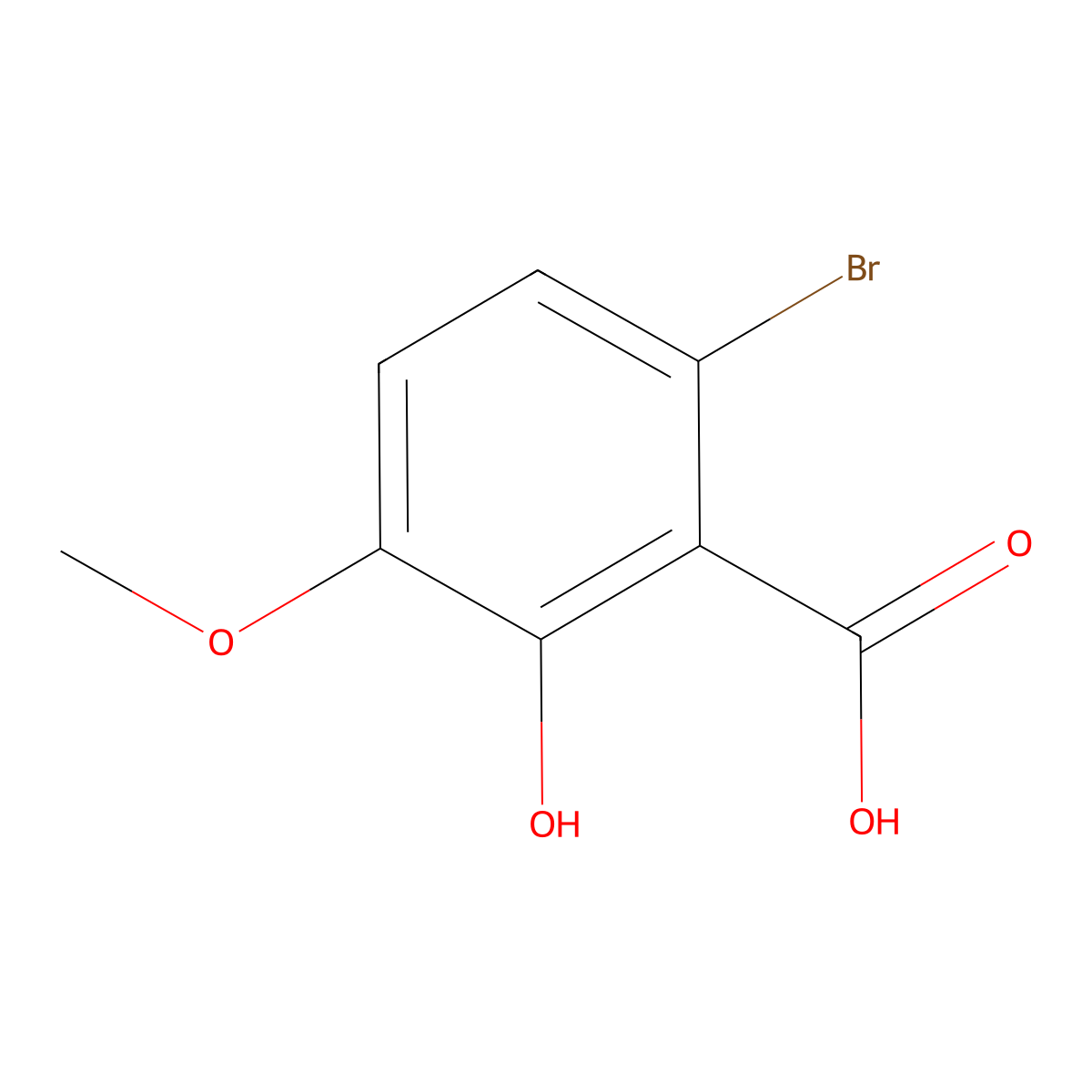 6-Bromo-2-hydroxy-3-methoxybenzoic acid molecular structure, CAS 35093-65-3