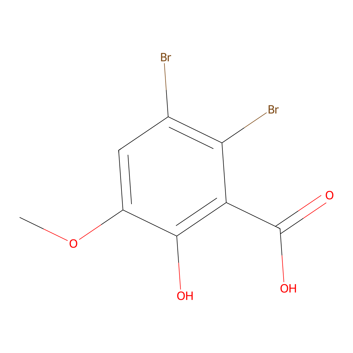 2,3-Dibromo-6-hydroxy-5-methoxybenzoic acid molecular structure, CAS 35093-66-4