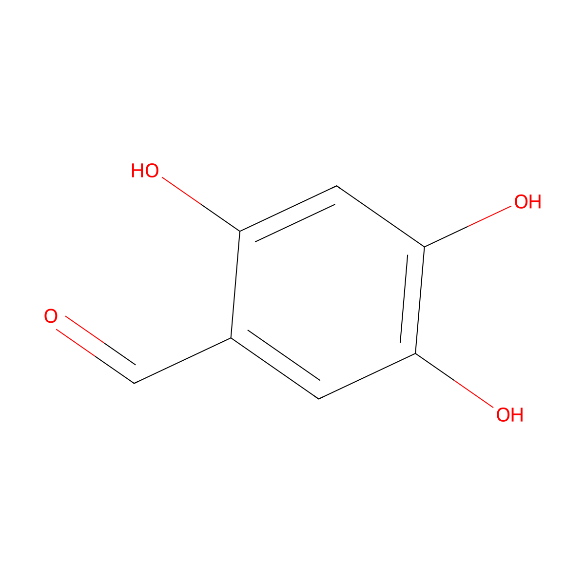 2,4,5-Trihydroxybenzaldehyde molecular structure, CAS 35094-87-2