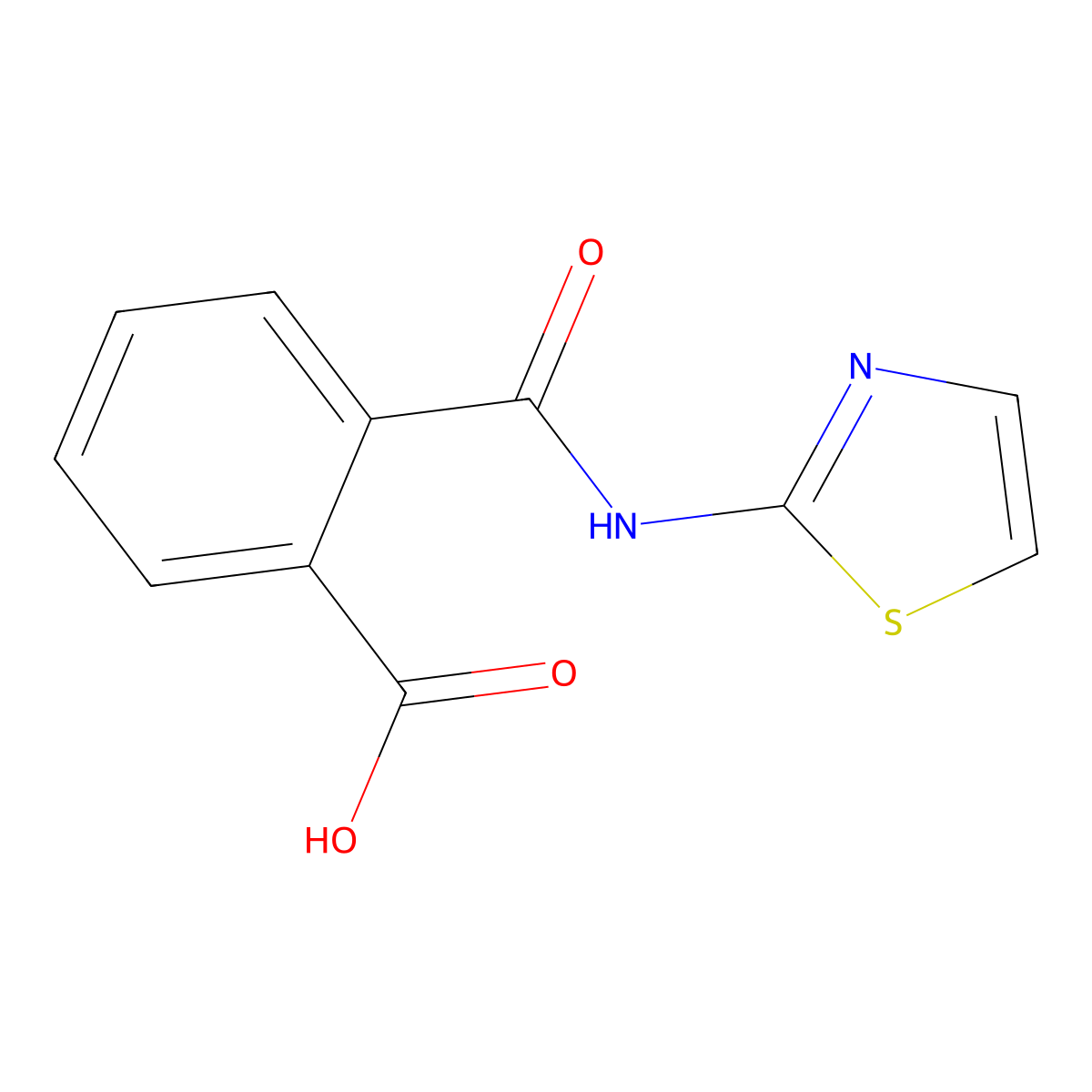 2-(1,3-Thiazol-2-ylcarbamoyl)benzoic acid molecular structure, CAS 35098-49-8