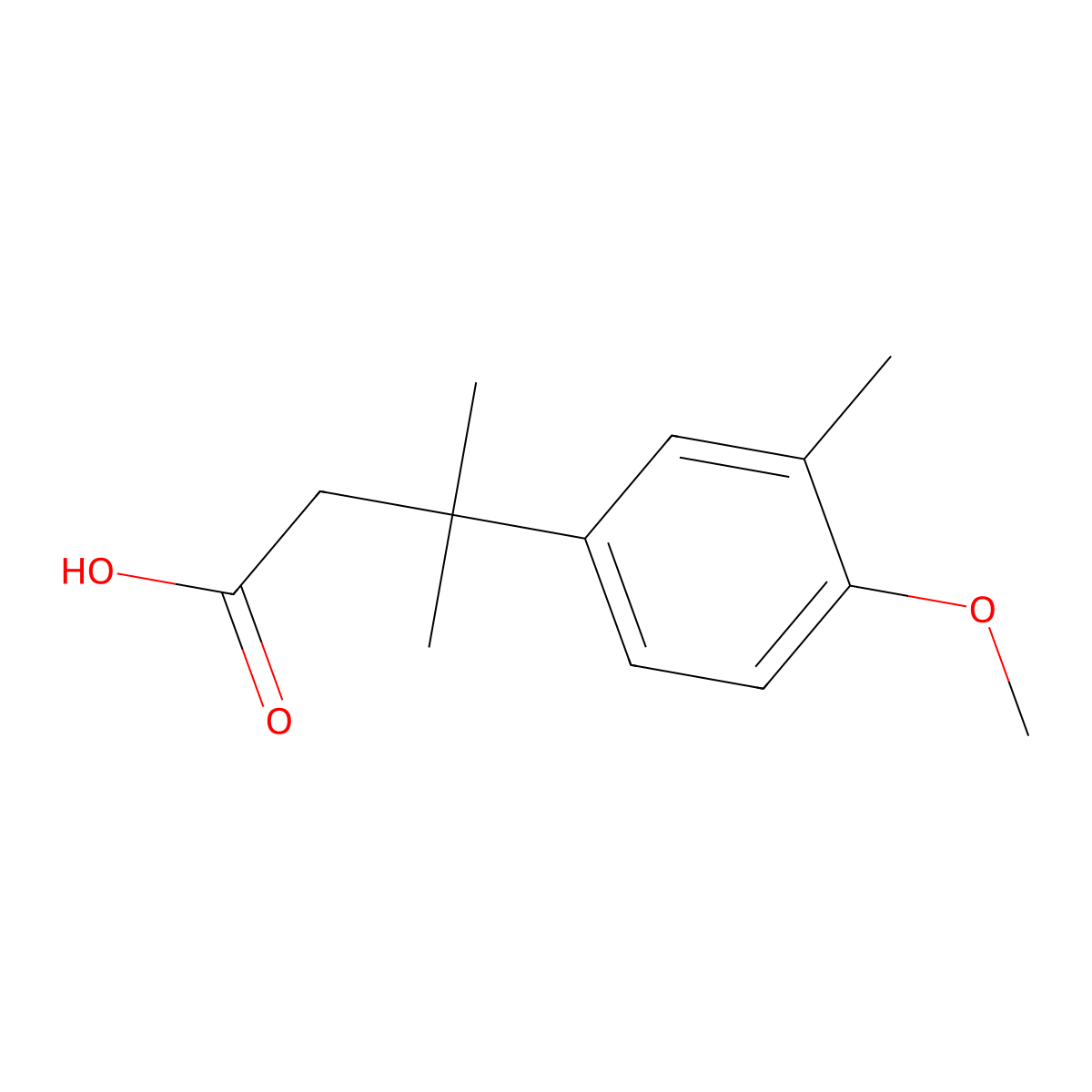 3-(4-Methoxy-3-methylphenyl)-3-methylbutanoic acid molecular structure, CAS 350983-37-8