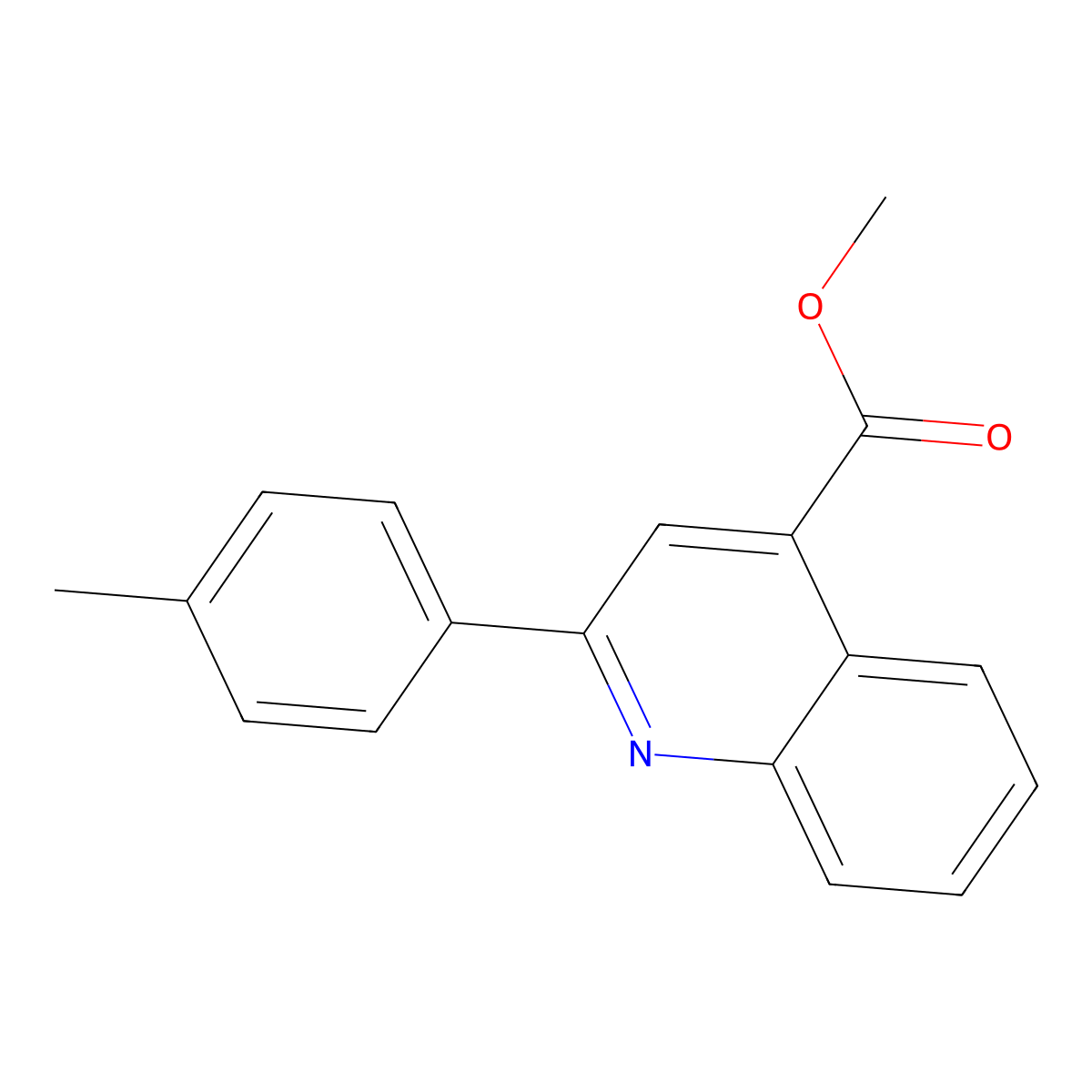 Methyl 2-(4-methylphenyl)quinoline-4-carboxylate molecular structure, CAS 350988-60-2