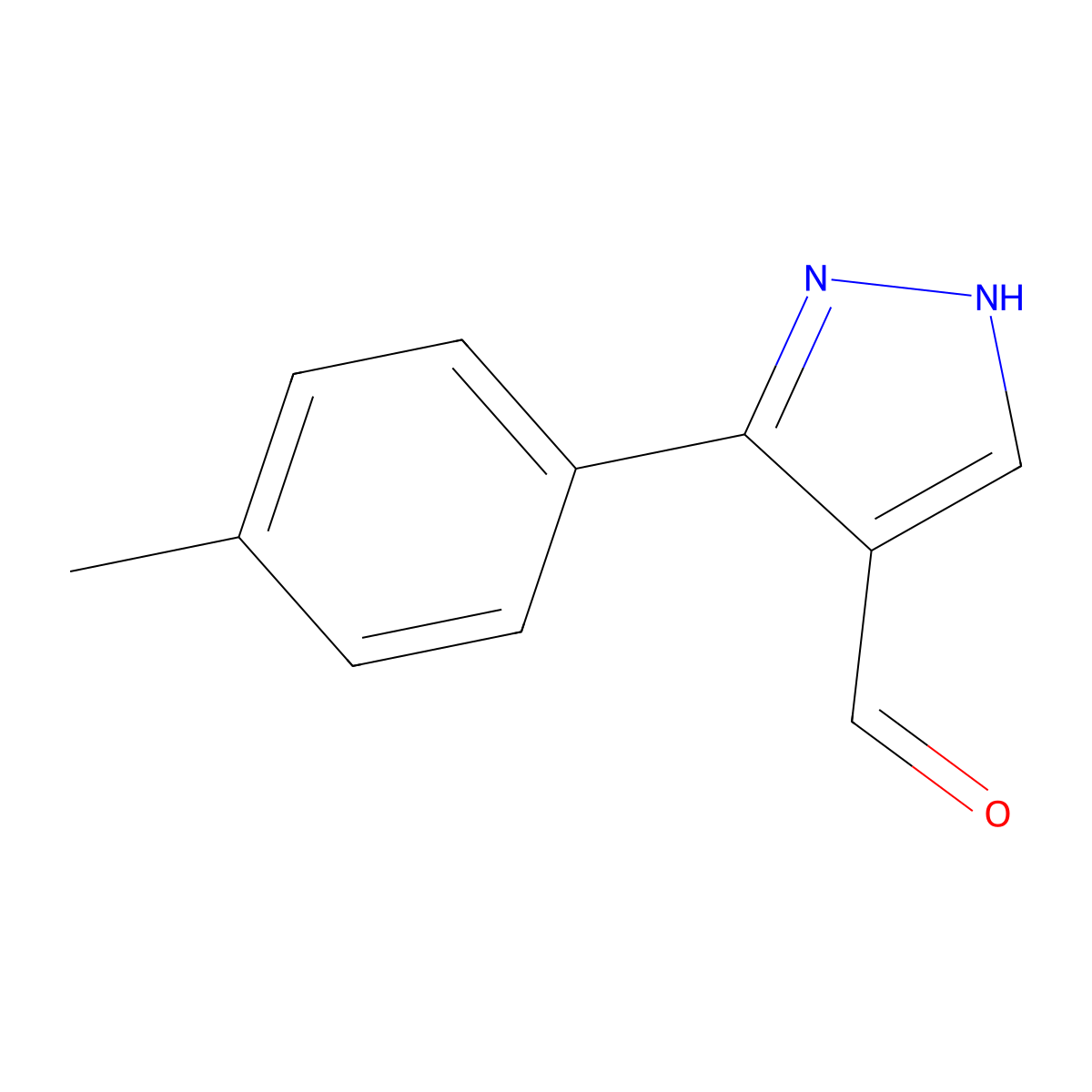 3-(4-Methylphenyl)-1H-pyrazole-4-carboxaldehyde molecular structure, CAS 350988-62-4