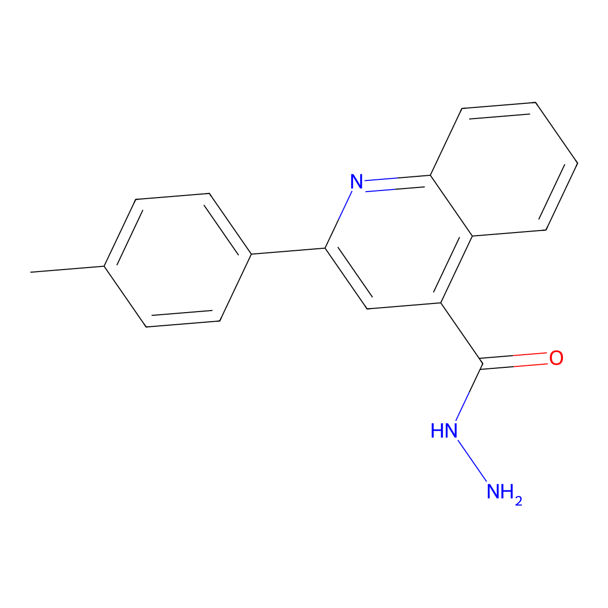 2-(4-Methylphenyl)quinoline-4-carbohydrazide molecular structure, CAS 350988-64-6
