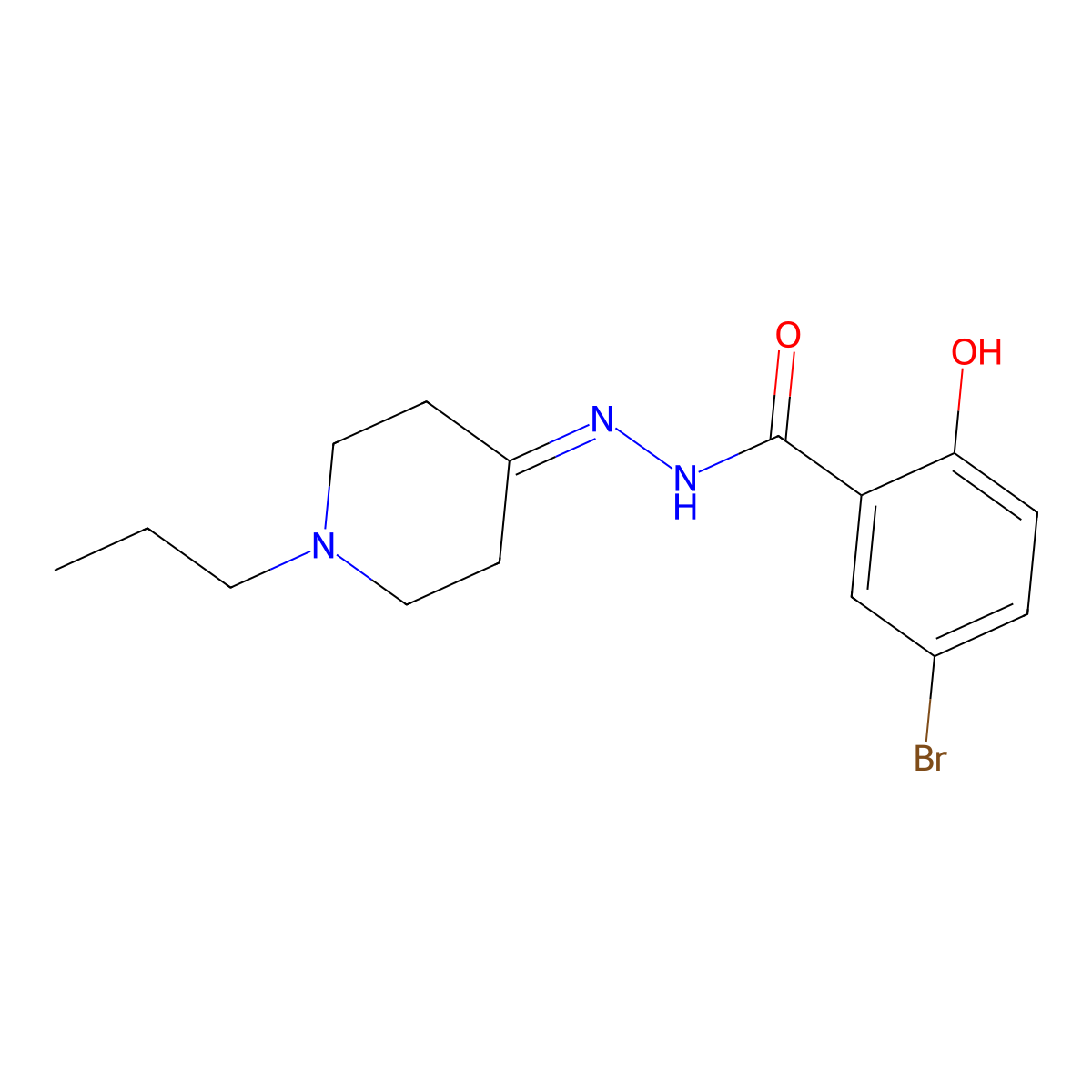 5-bromo-2-hydroxy-N'-(1-propyl-4-piperidinylidene)benzohydrazide molecular structure, CAS 350988-77-1