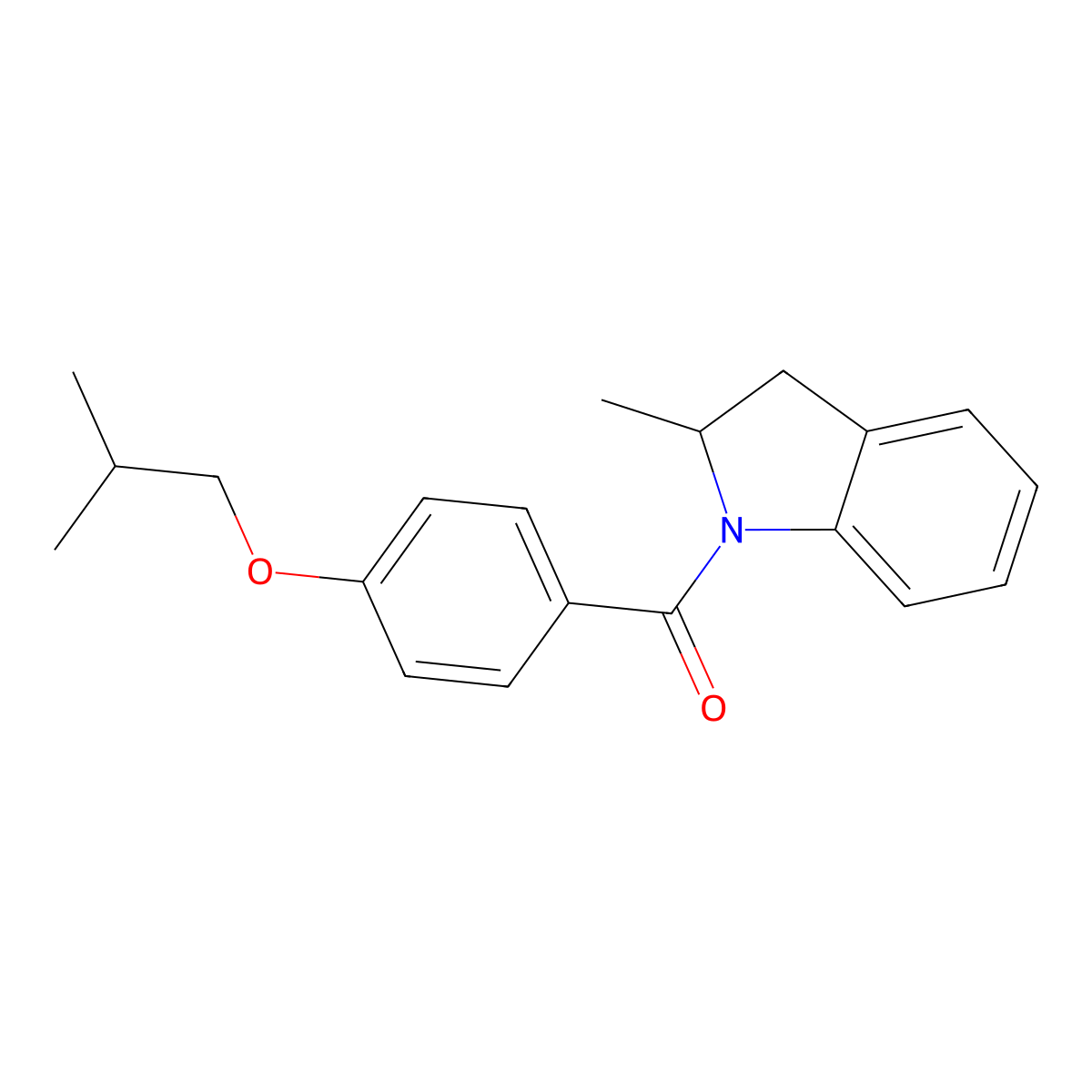 2-Methylindolinyl 4-(2-methylpropoxy)phenyl ketone molecular structure, CAS 350988-86-2