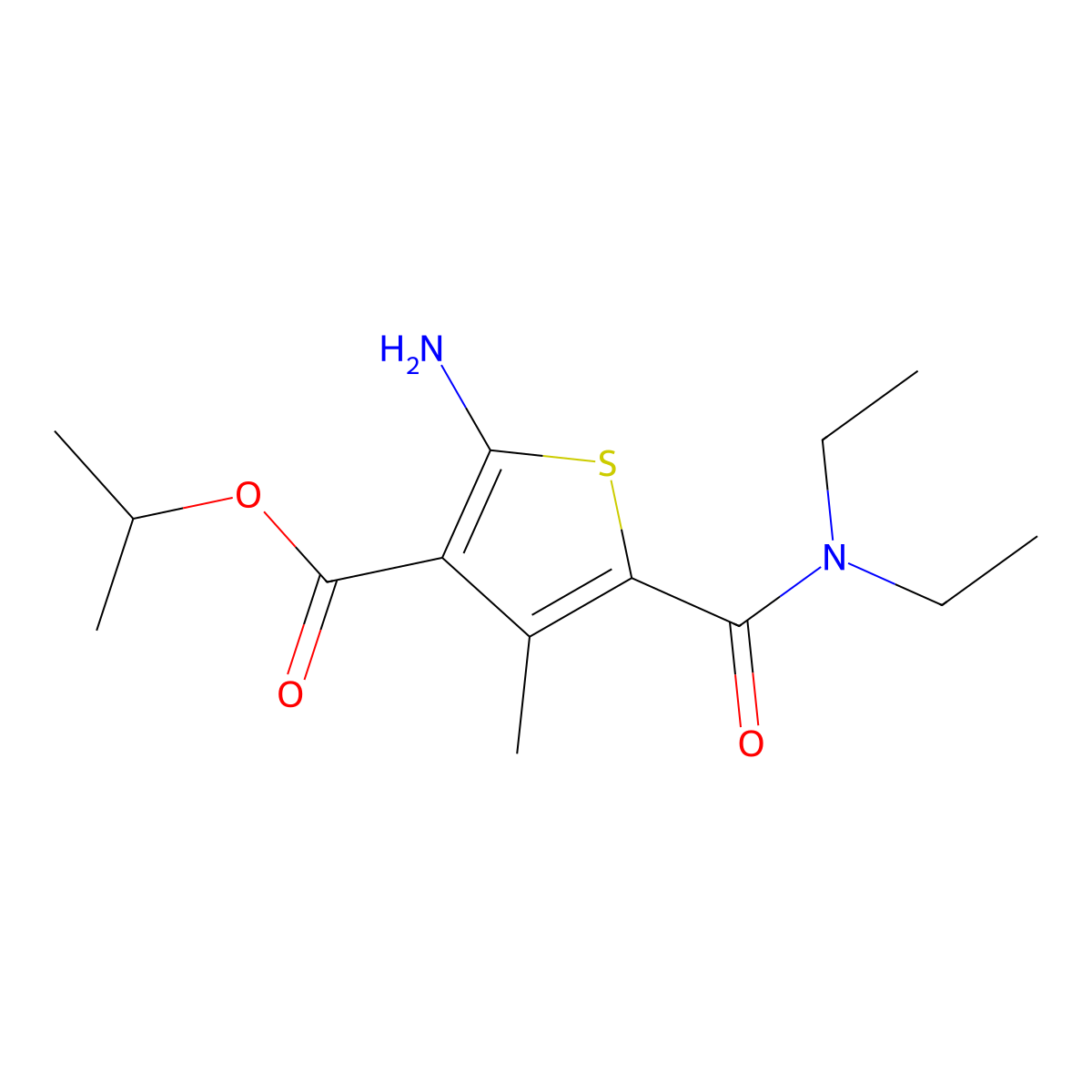 Isopropyl 2-amino-5-[(diethylamino)carbonyl]-4-methylthiophene-3-carboxylate molecular structure, CAS 350989-50-3