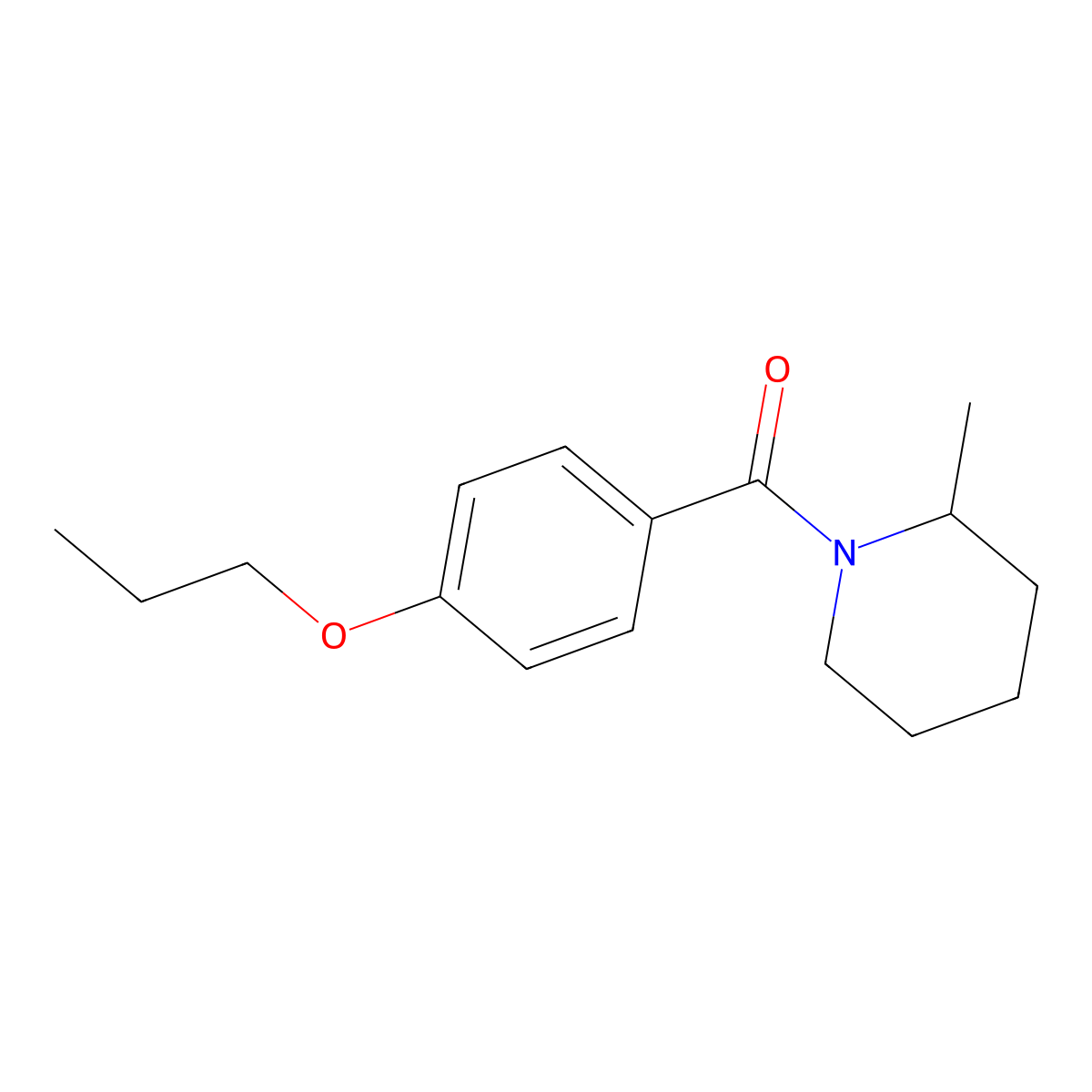 (2-Methyl-1-piperidinyl)(4-propoxyphenyl)methanone molecular structure, CAS 350989-67-2