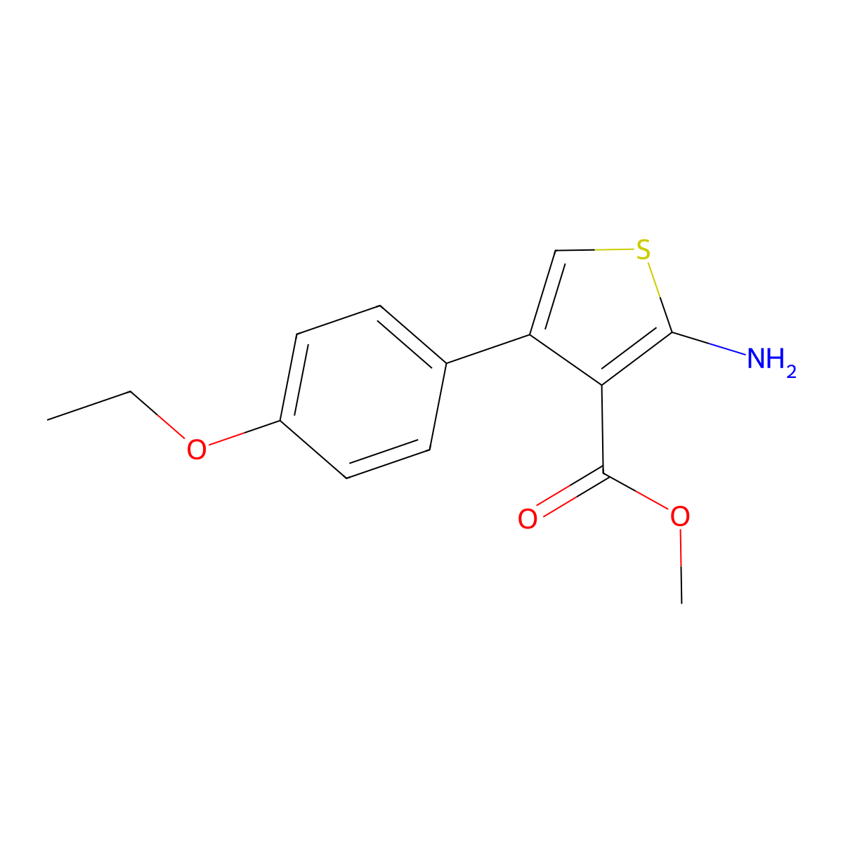 Methyl 2-amino-4-(4-ethoxyphenyl)thiophene-3-carboxylate molecular structure, CAS 350989-81-0