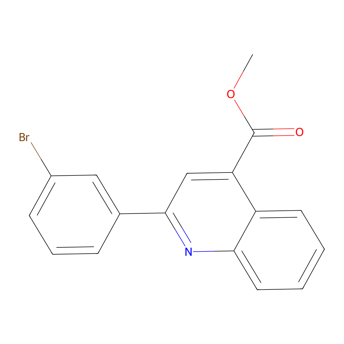 Methyl 2-(3-bromophenyl)quinoline-4-carboxylate molecular structure, CAS 350989-85-4