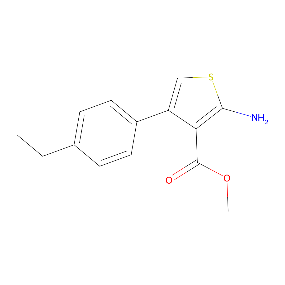 Methyl 2-amino-4-(4-ethylphenyl)thiophene-3-carboxylate molecular structure, CAS 350989-89-8