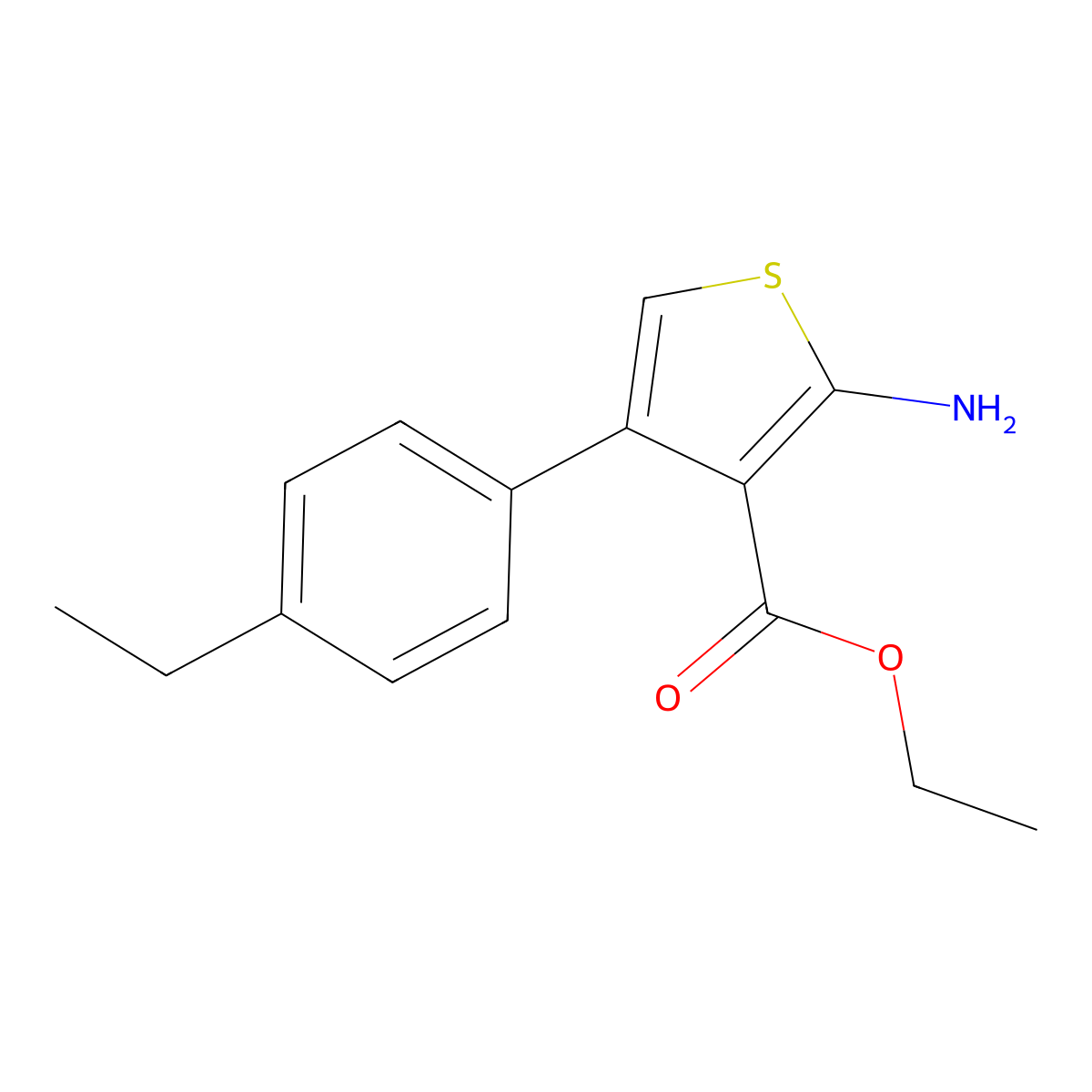 Ethyl 2-amino-4-(4-ethylphenyl)thiophene-3-carboxylate molecular structure, CAS 350989-99-0