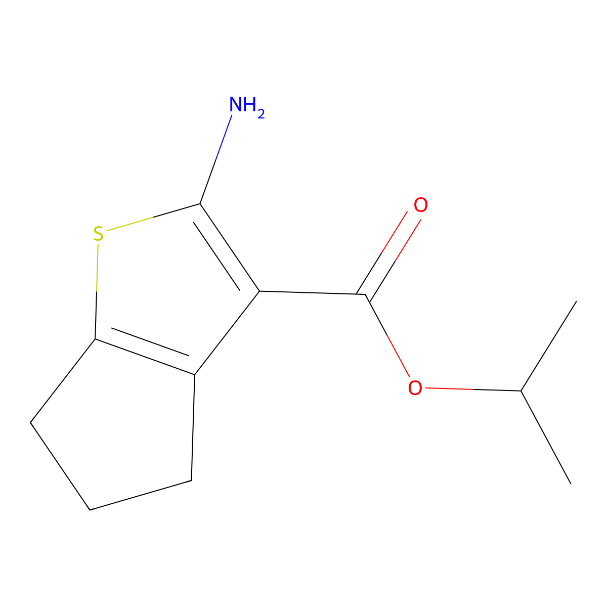 isopropyl 2-amino-5,6-dihydro-4H-cyclopenta[b]thiophene-3-carboxylate molecular structure, CAS 350990-01-1