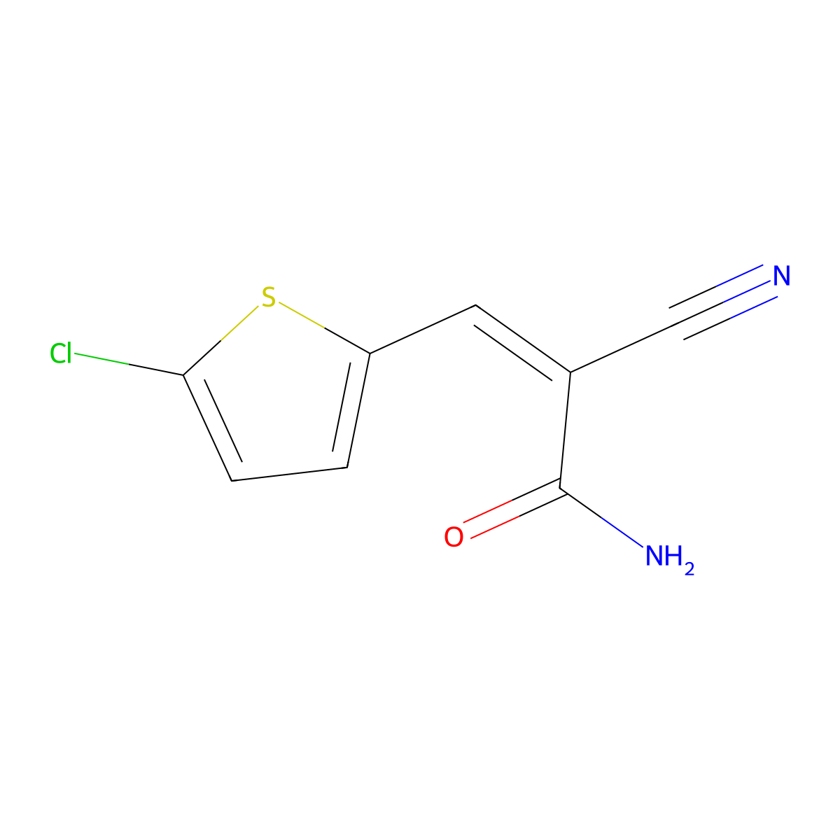 3-(5-Chloro-2-thienyl)-2-cyano-2-propenamide molecular structure, CAS 350990-14-6