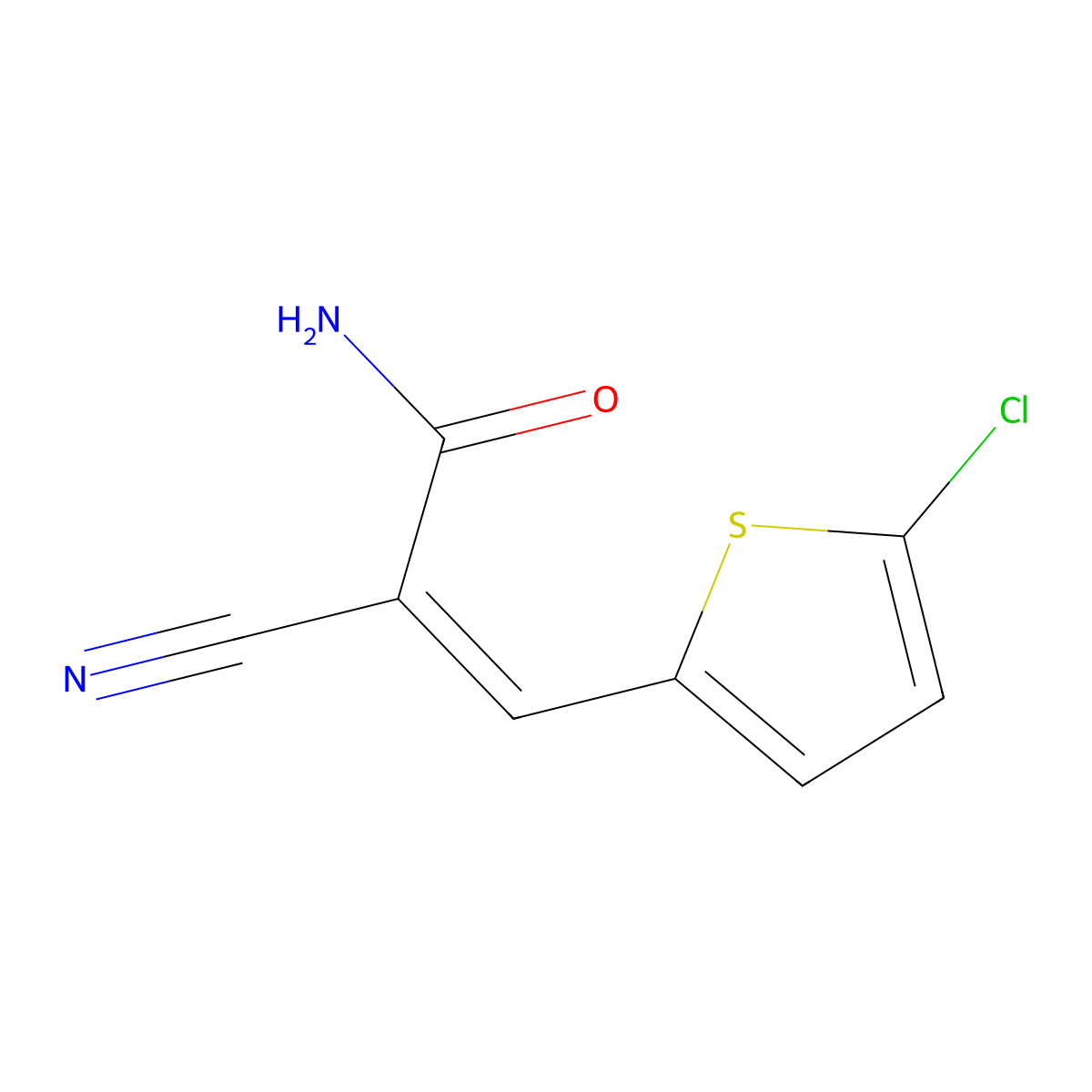 3-(5-Chloro-2-thienyl)-2-cyano-2-propenamide molecular structure, CAS 350990-14-6