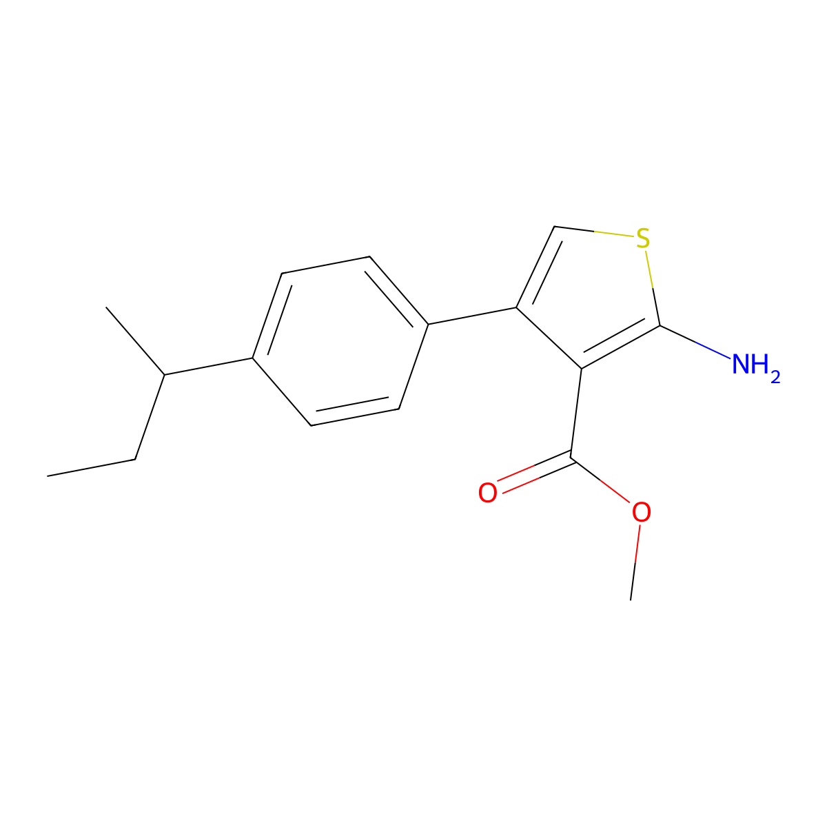 Methyl 2-amino-4-(4-sec-butylphenyl)thiophene-3-carboxylate molecular structure, CAS 350990-15-7