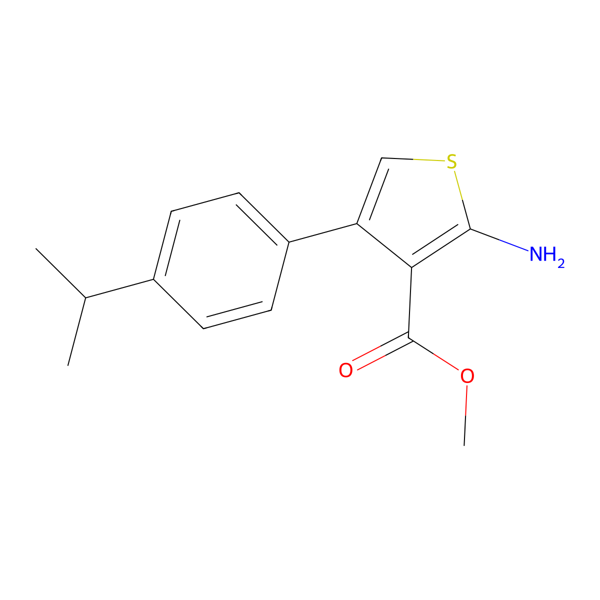 Methyl 2-amino-4-(4-isopropylphenyl)thiophene-3-carboxylate molecular structure, CAS 350990-20-4