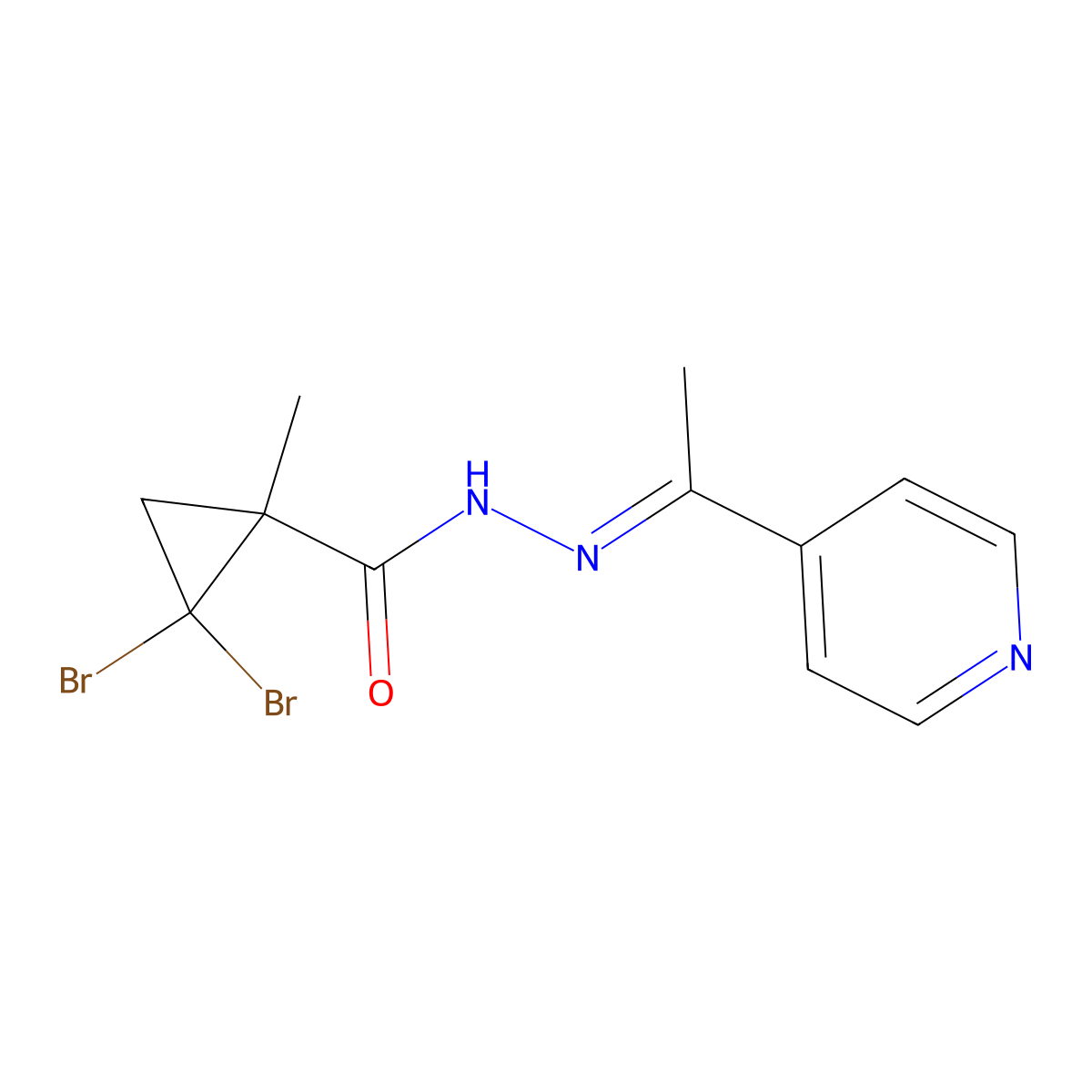 2,2-Dibromo-1-methylcyclopropanecarboxylic acid 2-[1-(4-pyridinyl)ethylidene]hydrazide molecular structure, CAS 350990-35-1