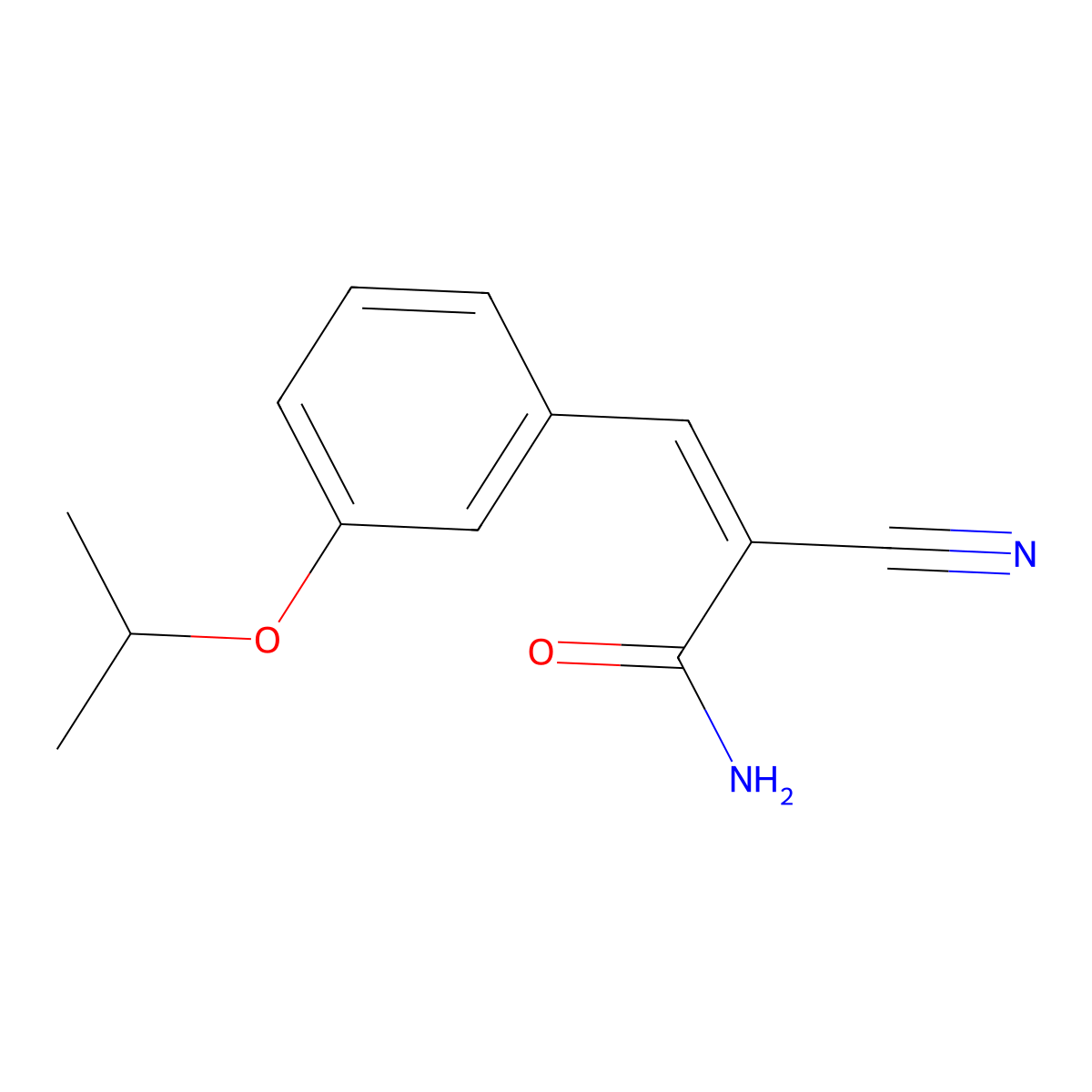 2-Cyano-3-[3-(1-methylethoxy)phenyl]-2-propenamide molecular structure, CAS 350992-20-0