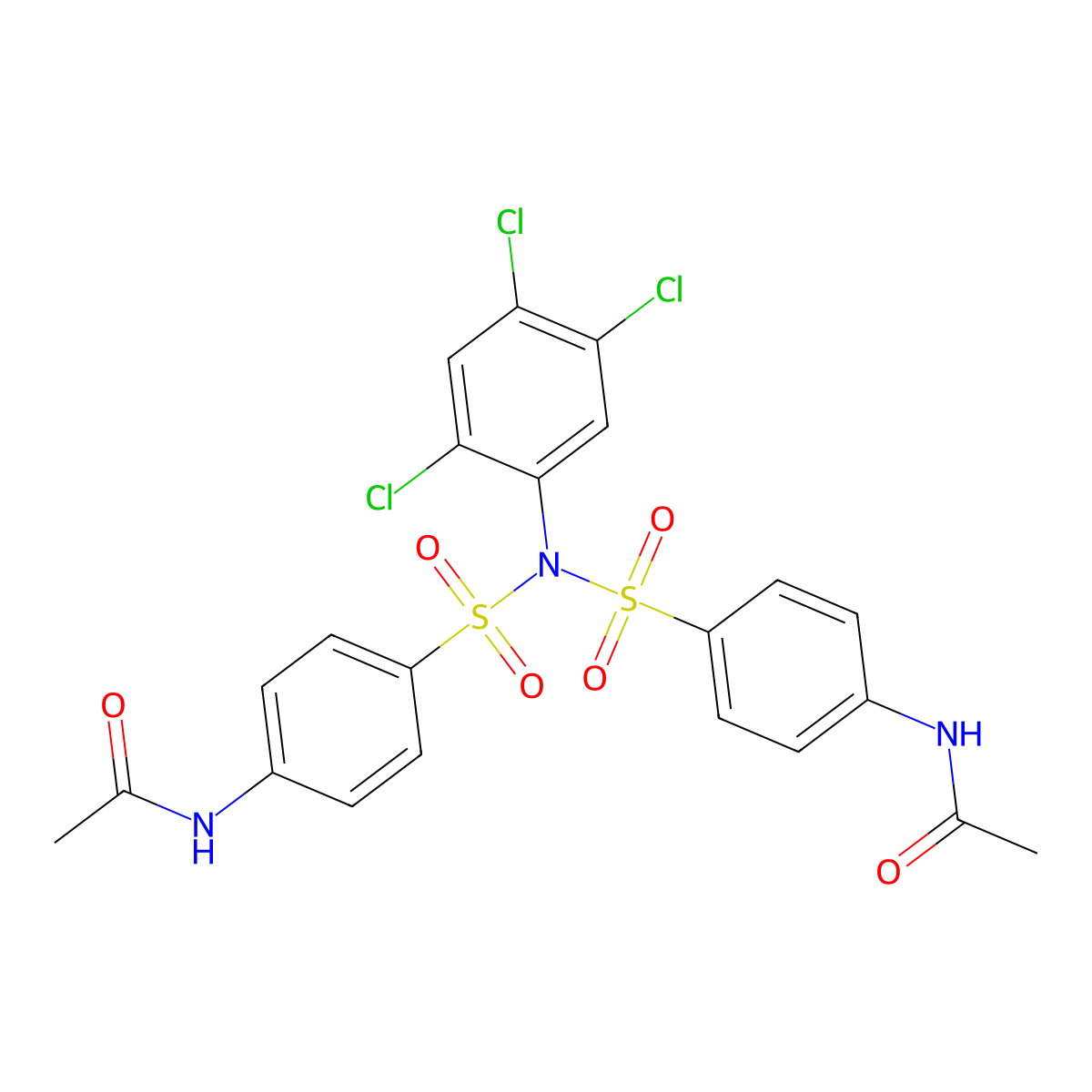 N-[4-[(4-acetamidophenyl)sulfonyl-(2,4,5-trichlorophenyl)sulfamoyl]phenyl]acetamide molecular structure, CAS 350992-61-9