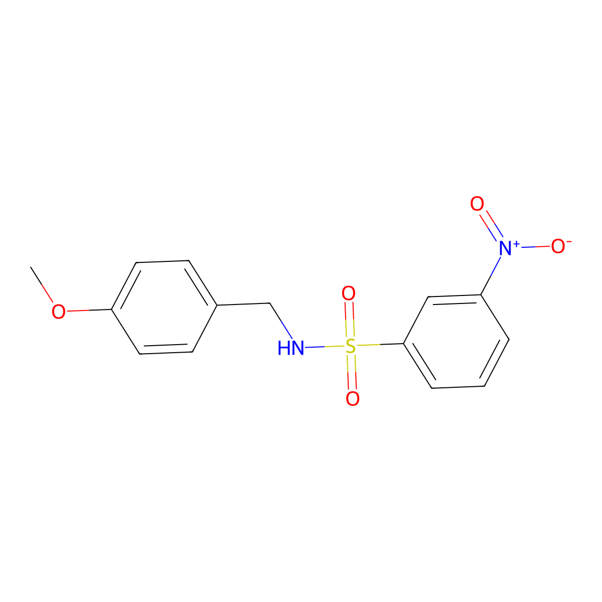 N-(4-methoxybenzyl)-3-nitrobenzenesulfonamide molecular structure, CAS 350993-26-9