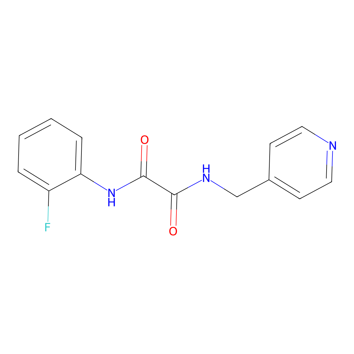 N'-(2-fluorophenyl)-N-(pyridin-4-ylmethyl)oxamide molecular structure, CAS 350993-38-3