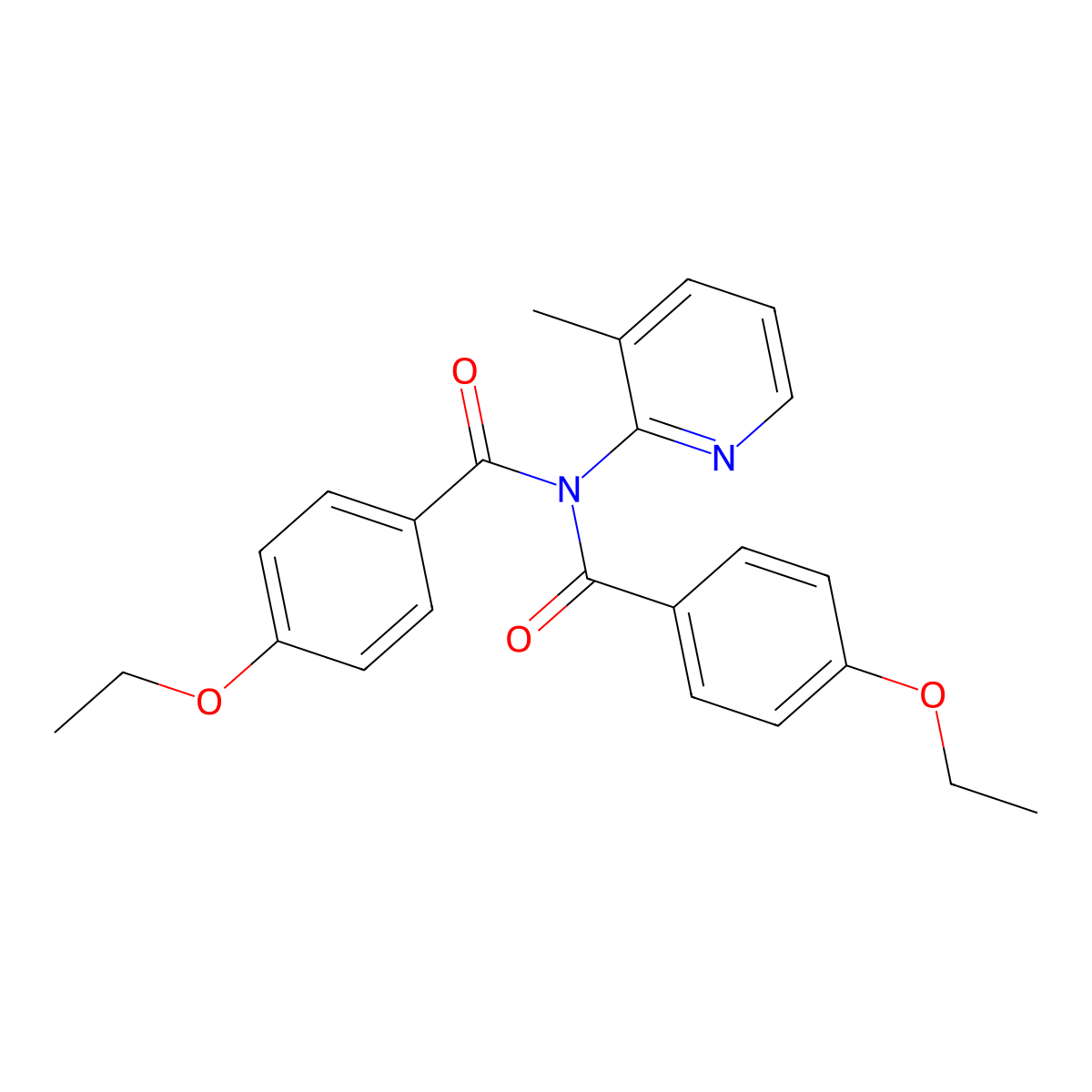 4-ethoxy-N-(4-ethoxybenzoyl)-N-(3-methylpyridin-2-yl)benzamide molecular structure, CAS 350994-05-7