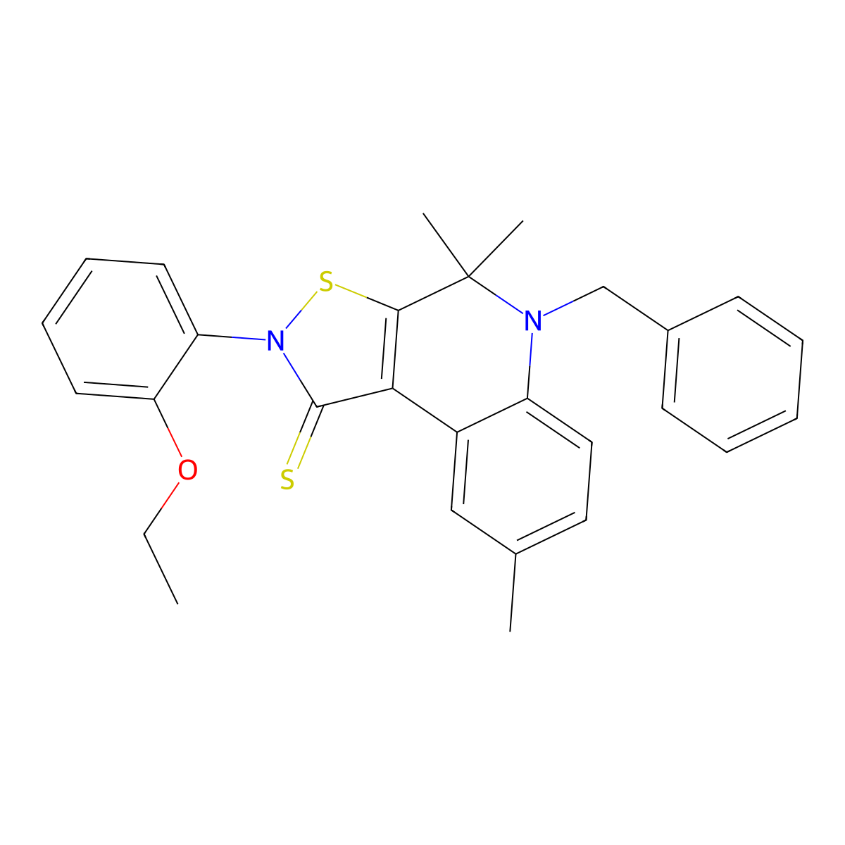 5-Benzyl-2-(2-ethoxyphenyl)-4,4,8-trimethyl-[1,2]thiazolo[5,4-c]quinoline-1-thione molecular structure, CAS 350994-69-3