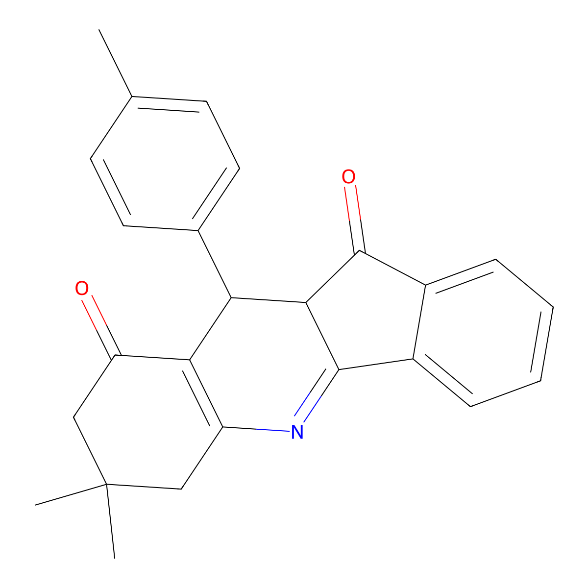 7,7-dimethyl-10-(4-methylphenyl)-7,8,10,10a-tetrahydro-6H-indeno[1,2-b]quinoline-9,11-dione molecular structure, CAS 350994-94-4