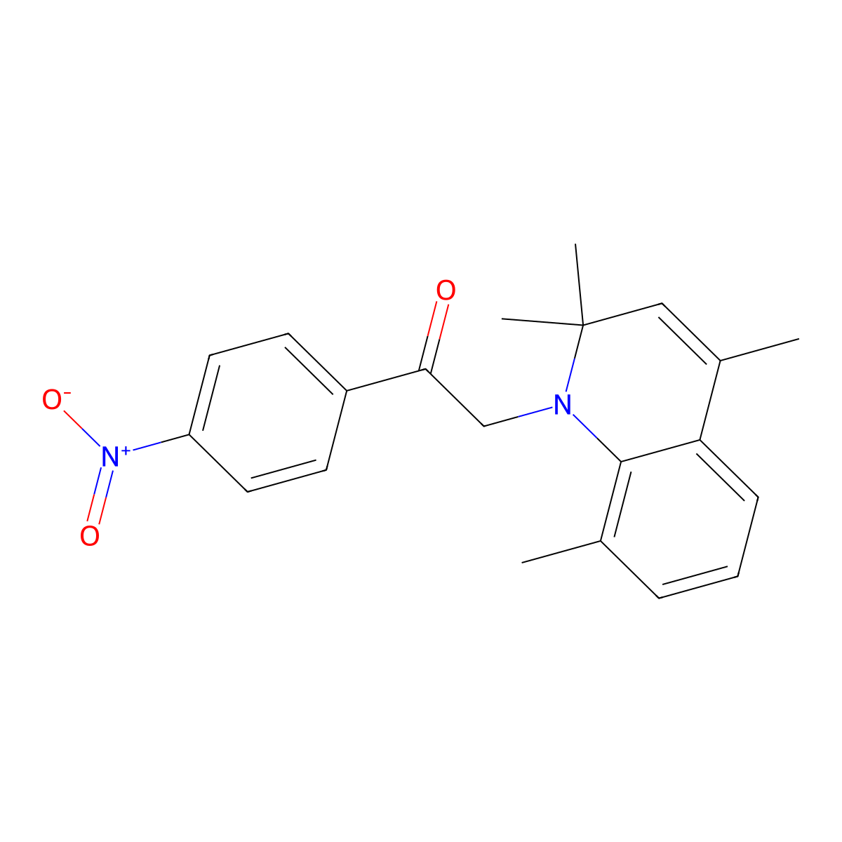1-(4-Nitrophenyl)-2-(2,2,4,8-tetramethylquinolin-1-yl)ethanone molecular structure, CAS 350994-95-5