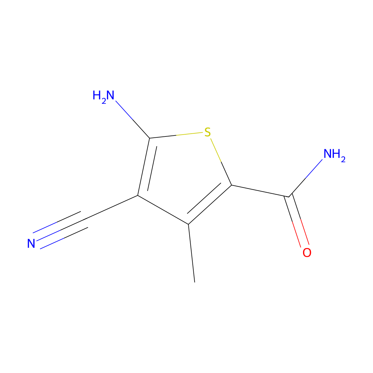 5-Amino-4-cyano-3-methylthiophene-2-carboxamide molecular structure, CAS 350997-07-8