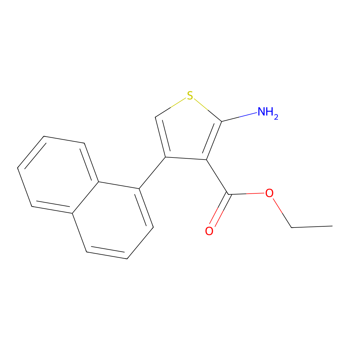 Ethyl 2-amino-4-(1-naphthyl)thiophene-3-carboxylate molecular structure, CAS 350997-18-1