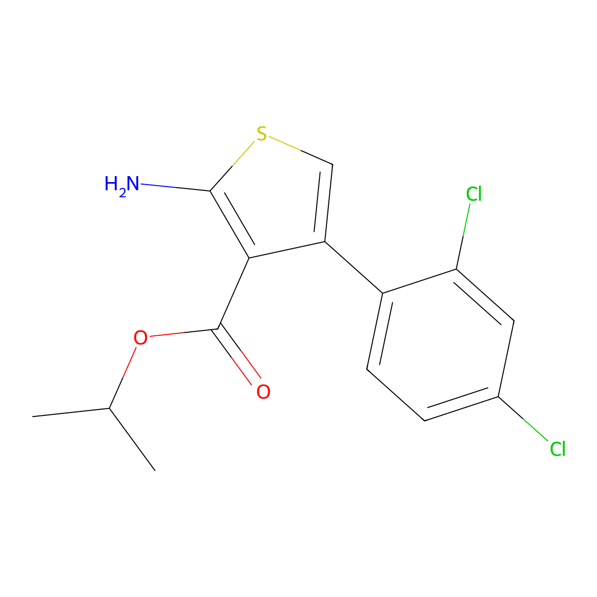1-Methylethyl 2-amino-4-(2,4-dichlorophenyl)-3-thiophenecarboxylate molecular structure, CAS 350997-32-9