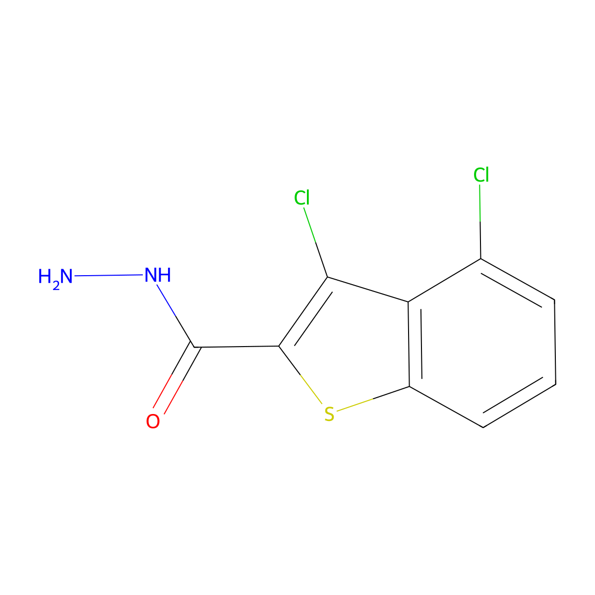 3,4-Dichloro-1-benzothiophene-2-carbohydrazide molecular structure, CAS 350997-39-6
