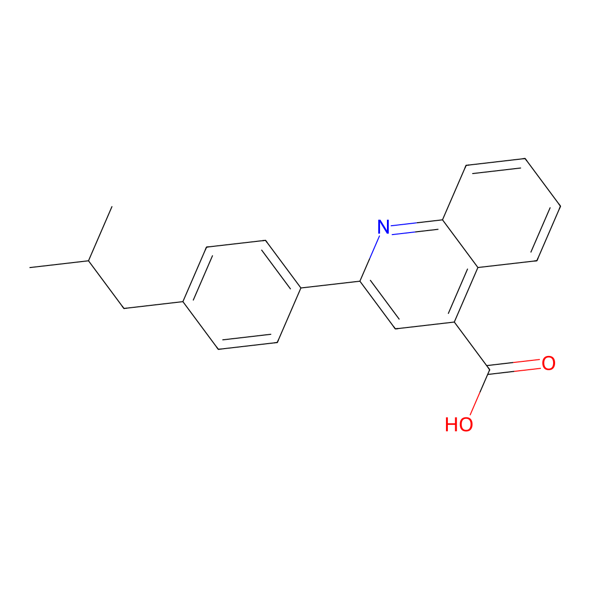 2-(4-Isobutylphenyl)quinoline-4-carboxylic acid molecular structure, CAS 350997-41-0
