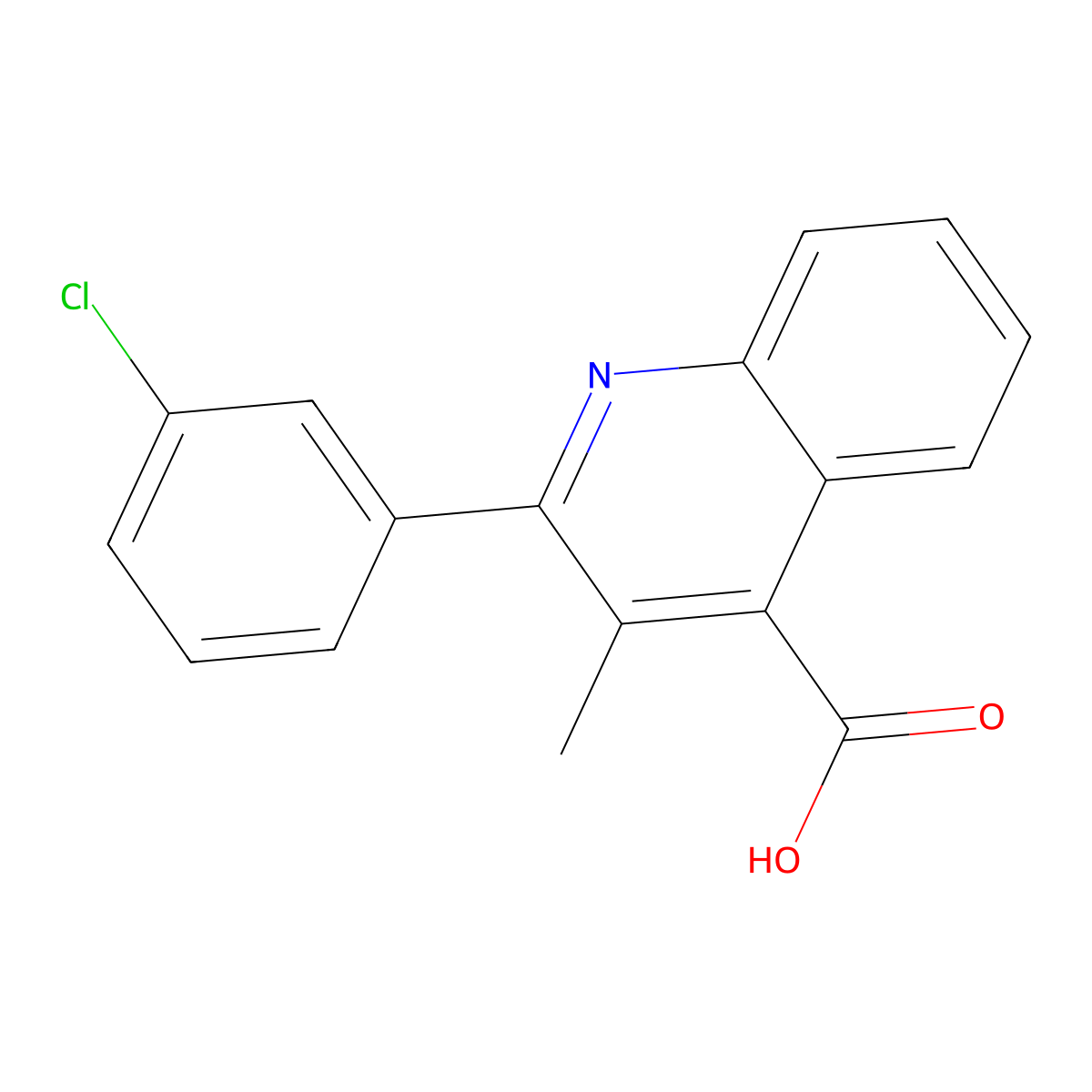2-(3-Chlorophenyl)-3-methylquinoline-4-carboxylic acid molecular structure, CAS 350997-46-5