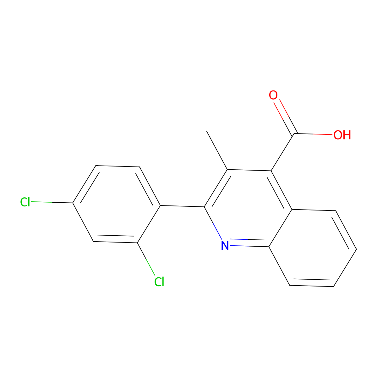 2-(2,4-Dichlorophenyl)-3-methyl-4-quinolinecarboxylic acid molecular structure, CAS 350997-47-6
