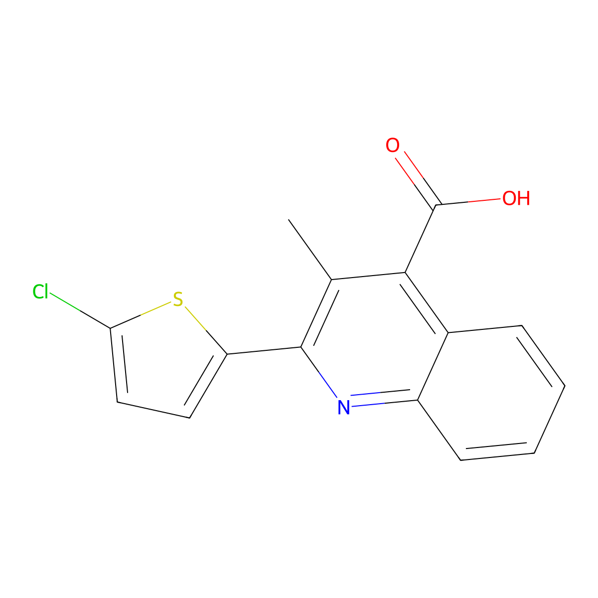 2-(5-Chlorothiophen-2-yl)-3-methylquinoline-4-carboxylic acid molecular structure, CAS 350997-52-3