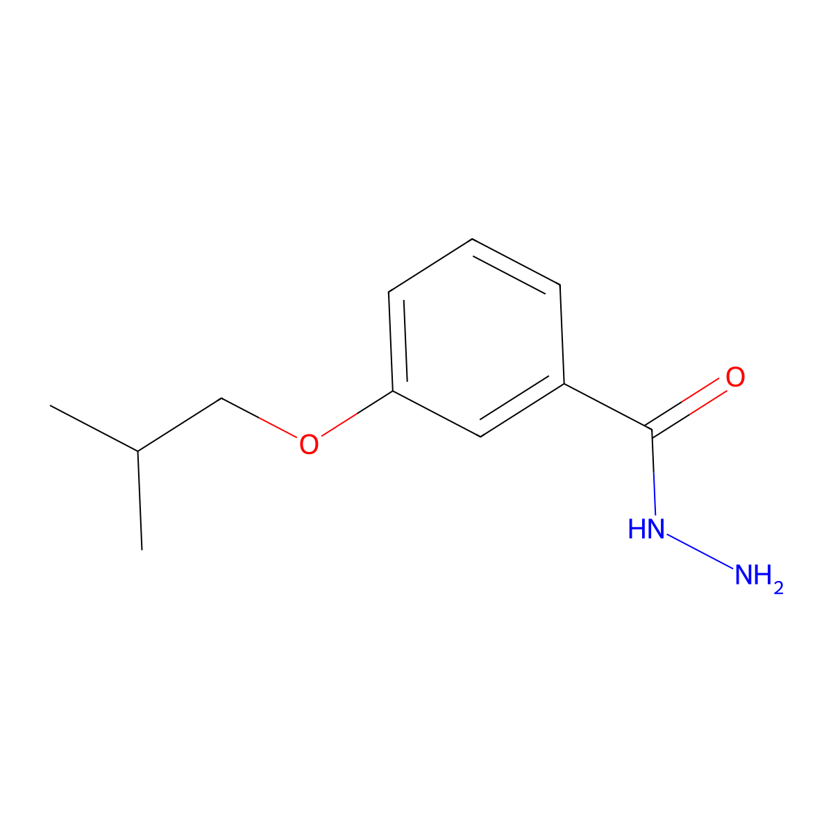 3-Isobutoxybenzohydrazide molecular structure, CAS 350997-59-0