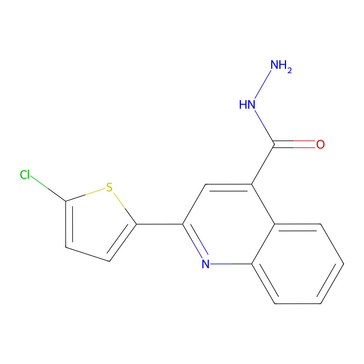 2-(5-Chlorothiophen-2-yl)quinoline-4-carbohydrazide molecular structure, CAS 350997-65-8