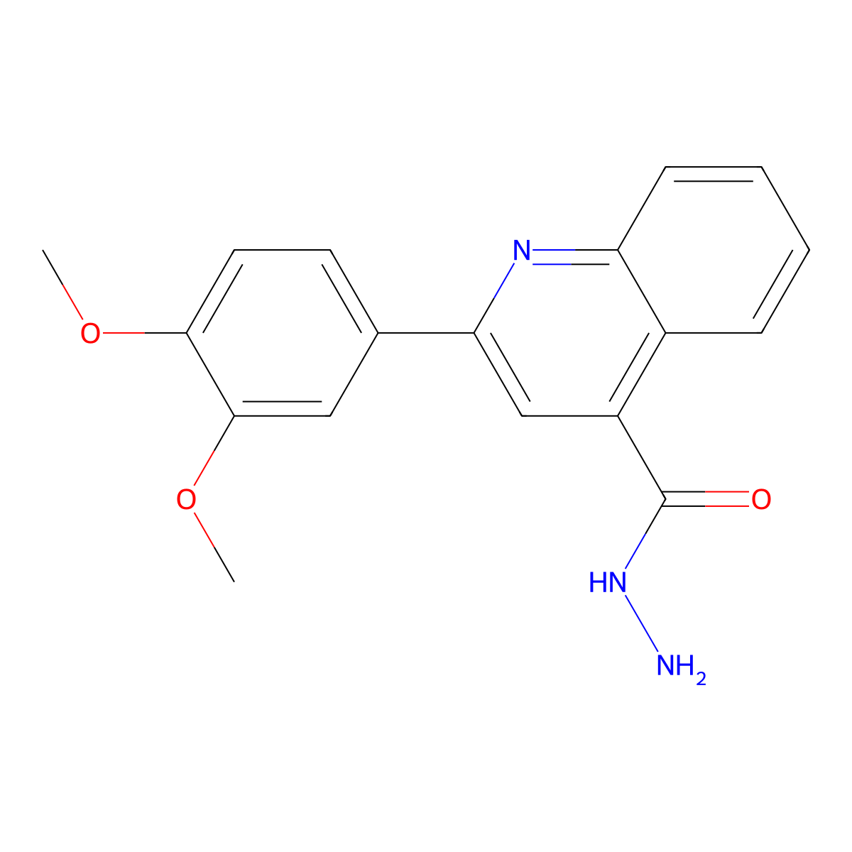 2-(3,4-Dimethoxyphenyl)quinoline-4-carbohydrazide molecular structure, CAS 350997-66-9