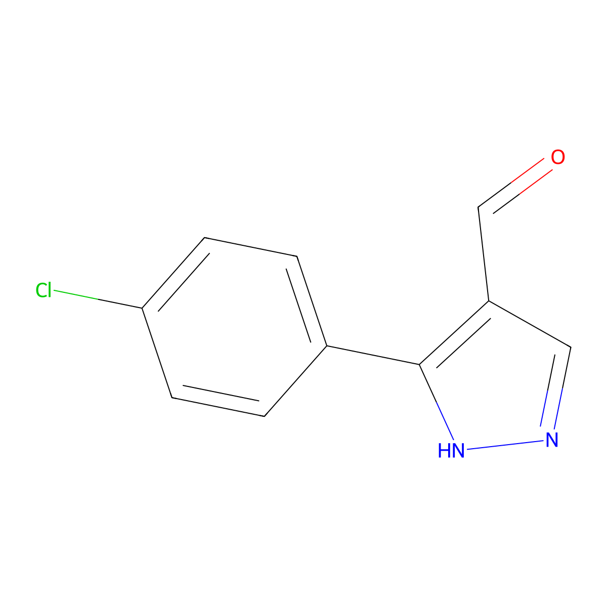 3-(4-Chlorophenyl)-1H-pyrazole-4-carbaldehyde molecular structure, CAS 350997-67-0