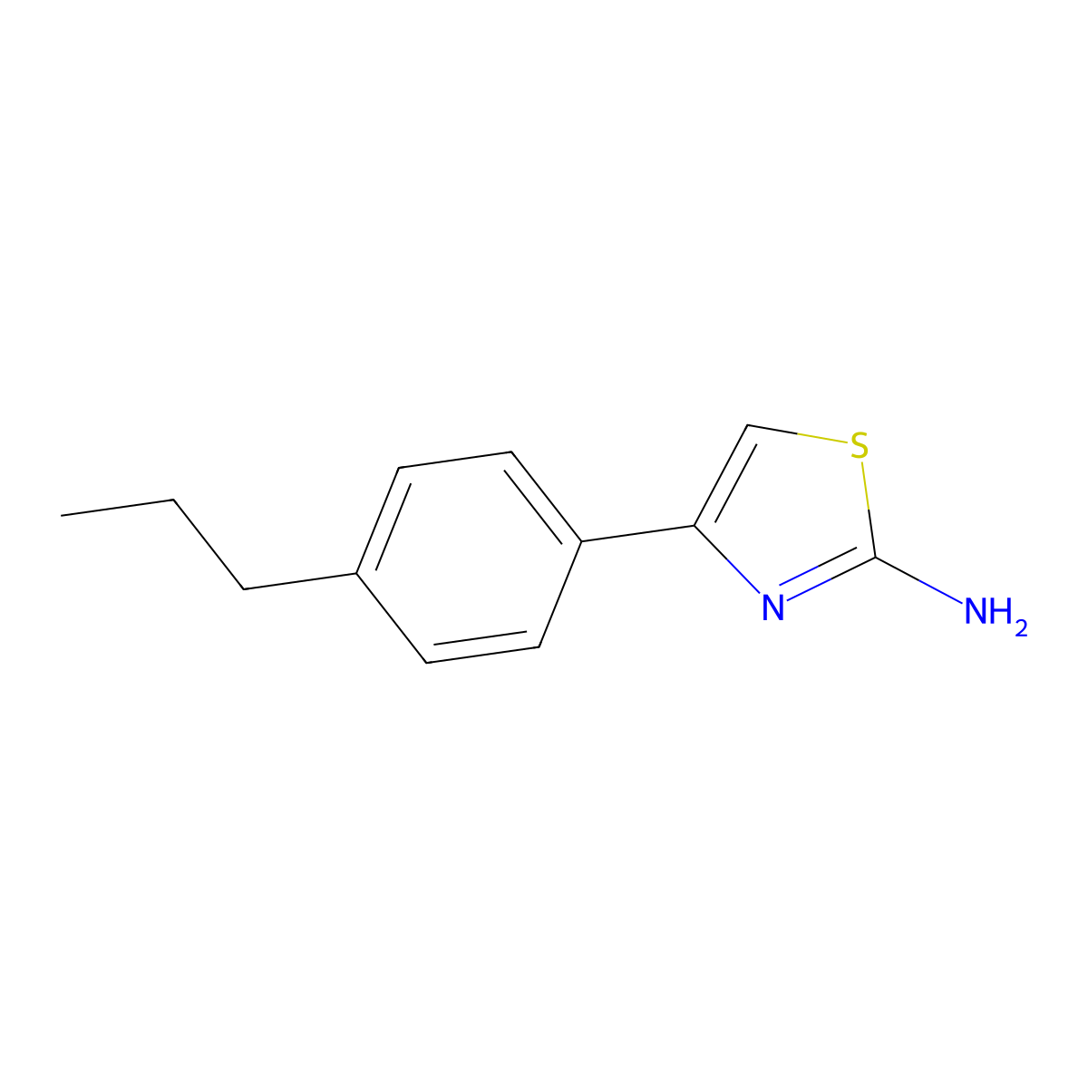 4-(4-Propylphenyl)-1,3-thiazol-2-amine molecular structure, CAS 350997-71-6