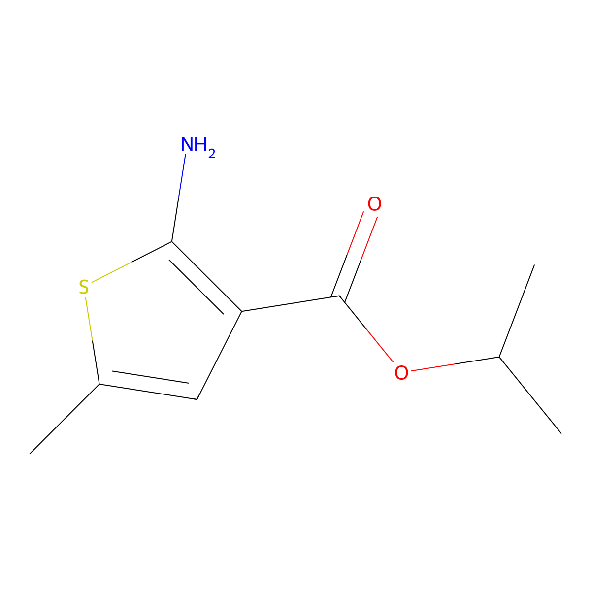 Isopropyl 2-amino-5-methylthiophene-3-carboxylate molecular structure, CAS 350998-01-5