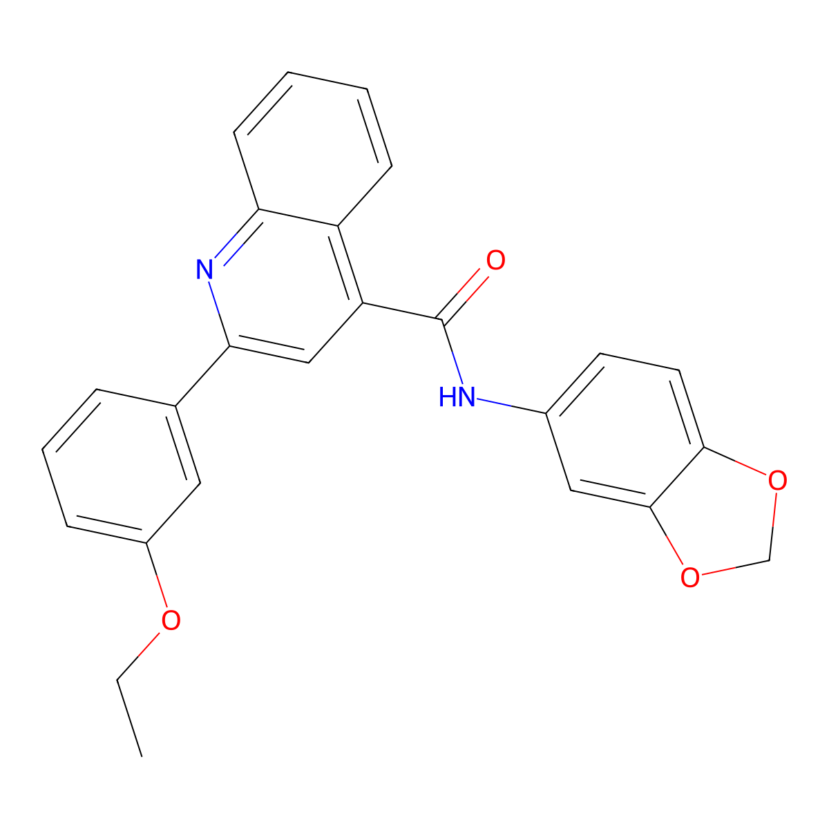 N-(1,3-benzodioxol-5-yl)-2-(3-ethoxyphenyl)quinoline-4-carboxamide molecular structure, CAS 350998-04-8