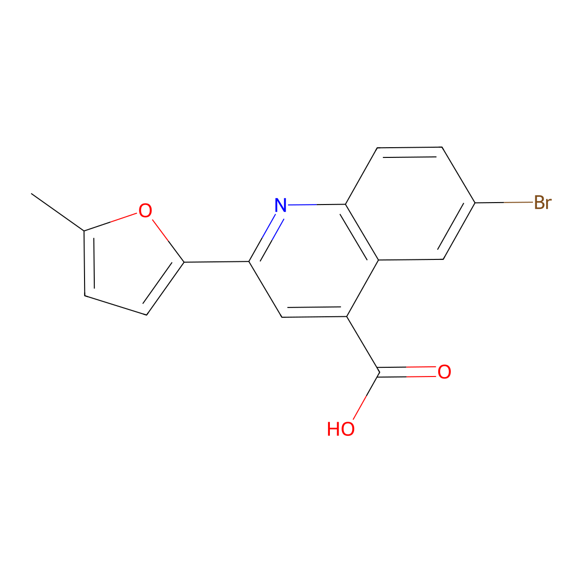 6-Bromo-2-(5-methylfuran-2-yl)quinoline-4-carboxylic acid molecular structure, CAS 350998-12-8