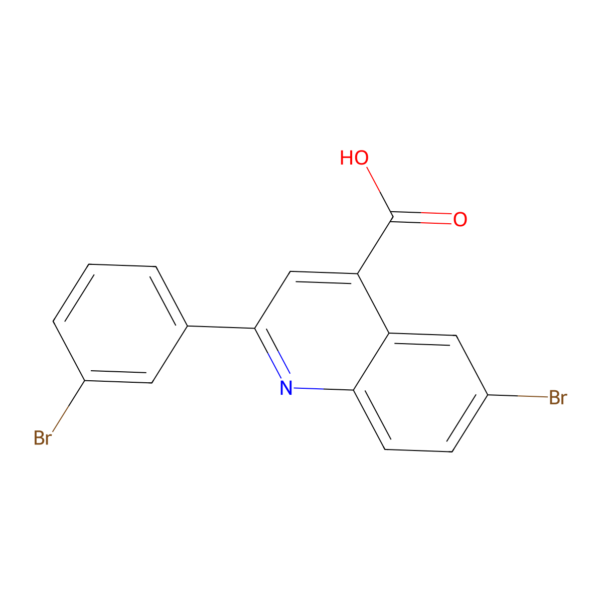 6-Bromo-2-(3-bromophenyl)quinoline-4-carboxylic acid molecular structure, CAS 350998-36-6