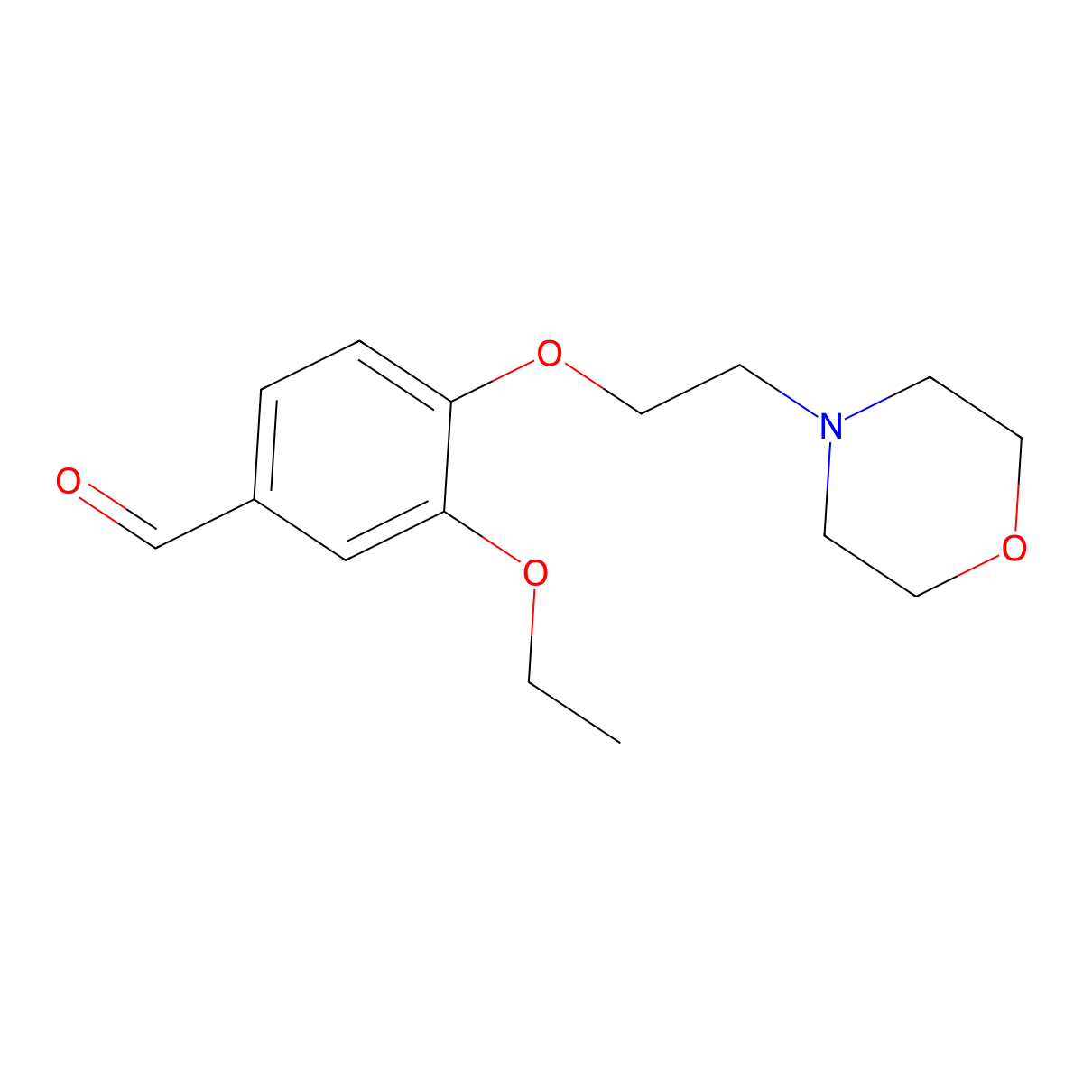 3-Ethoxy-4-(2-morpholin-4-ylethoxy)benzaldehyde molecular structure, CAS 350998-38-8