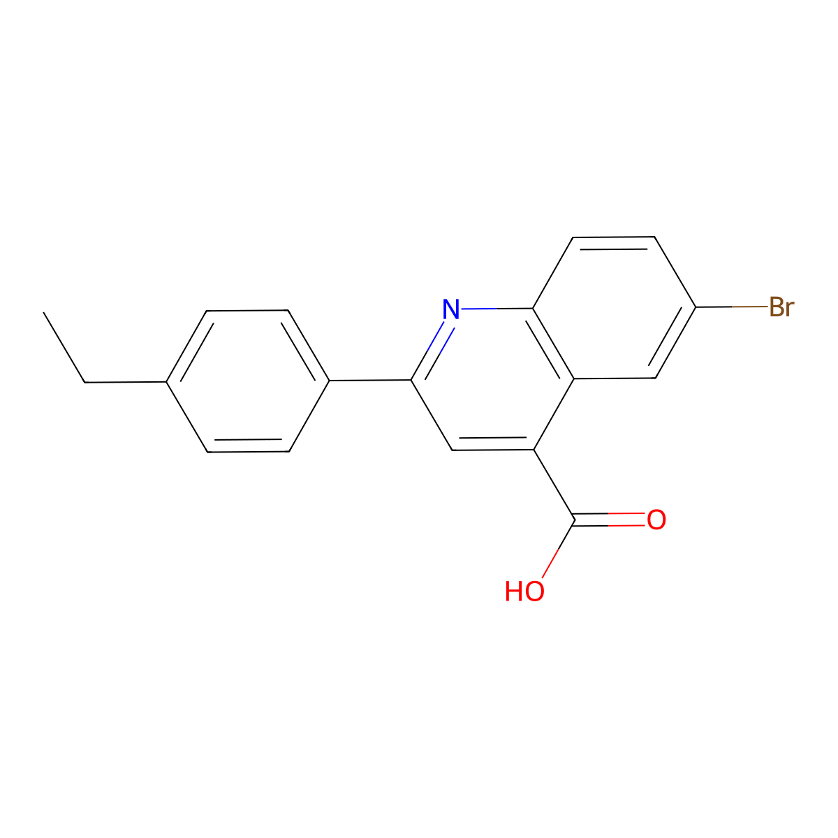 6-Bromo-2-(4-ethylphenyl)quinoline-4-carboxylic acid molecular structure, CAS 350998-45-7